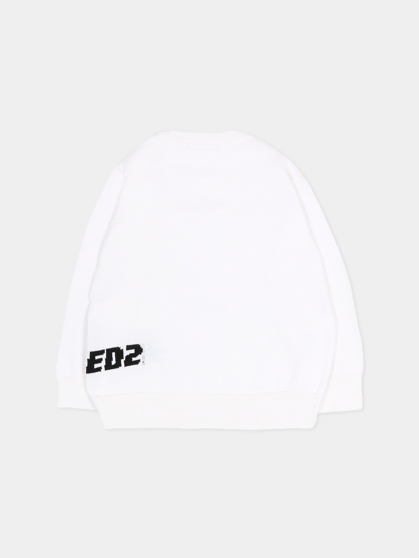 Maglione bianco per neonato con logo,Dsquared2,DQ3290 D0ACT DQ100