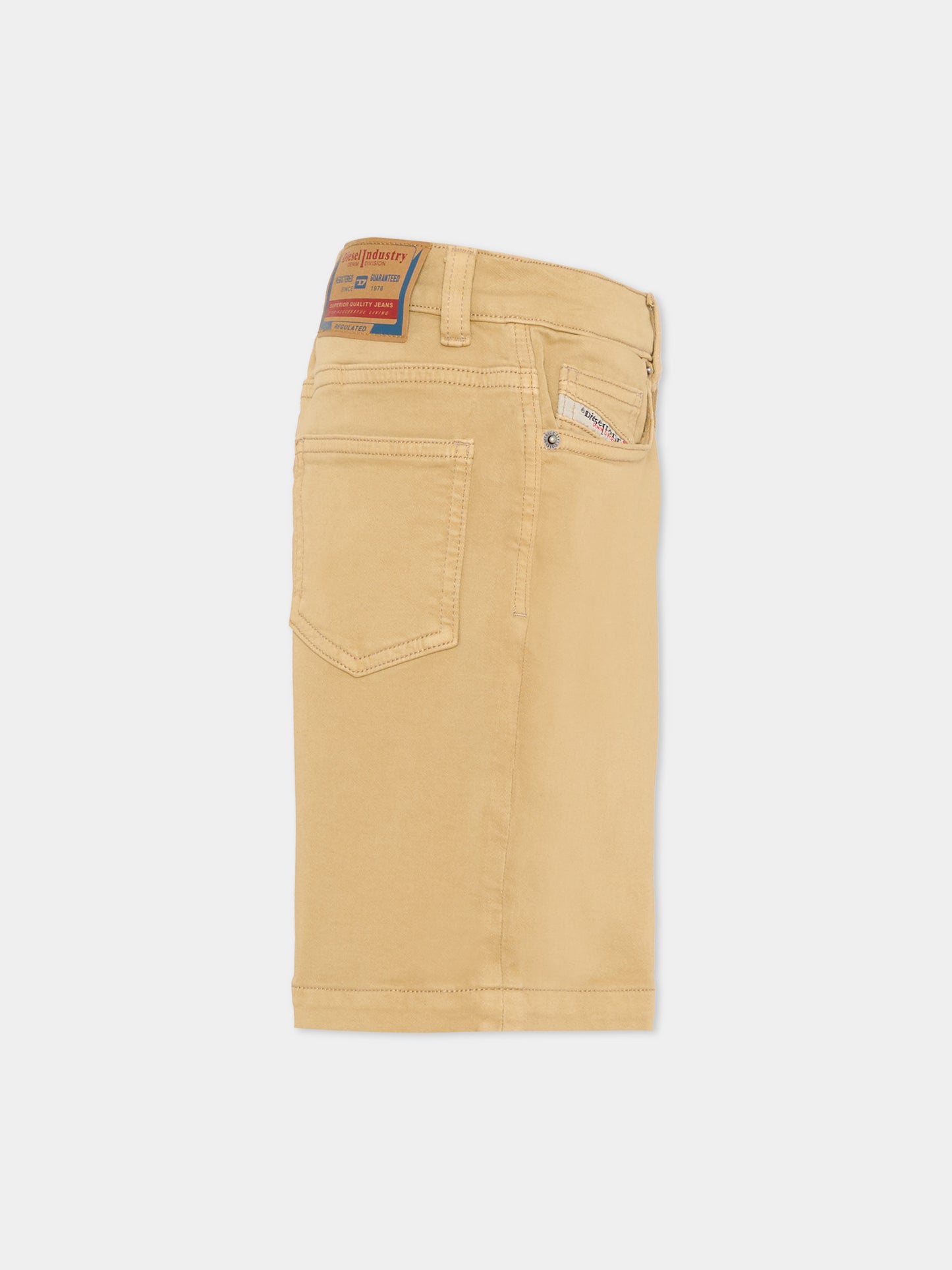 Shorts beige per bambino con logo,Diesel,J00722 KXBR6 K708