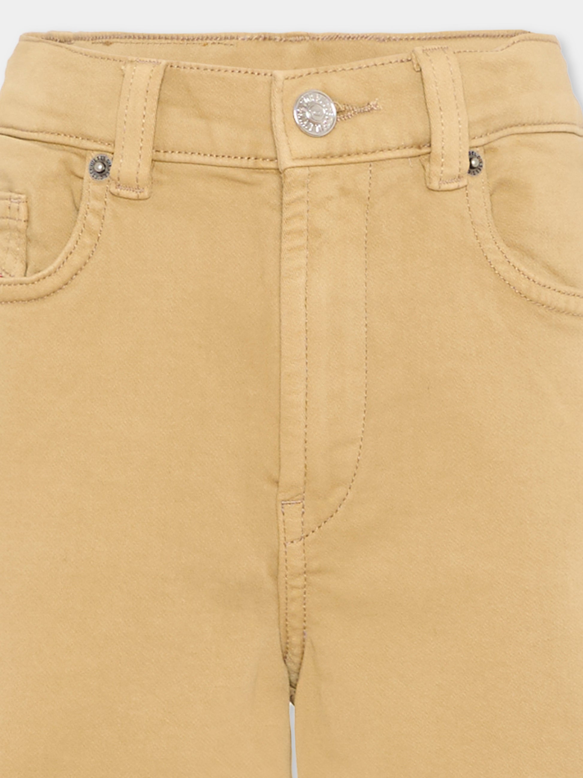 Shorts beige per bambino con logo,Diesel,J00722 KXBR6 K708