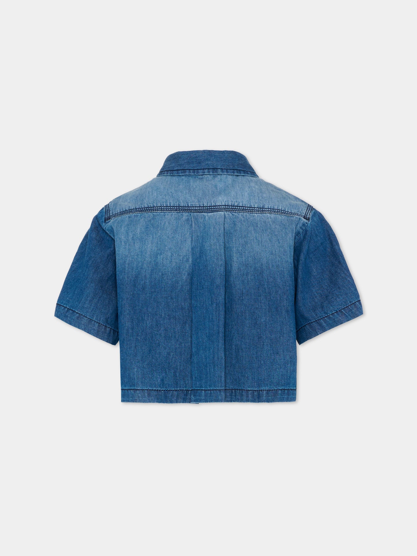 Camicia denim per bambina con logo,Diesel,J02165 KXBRW K01