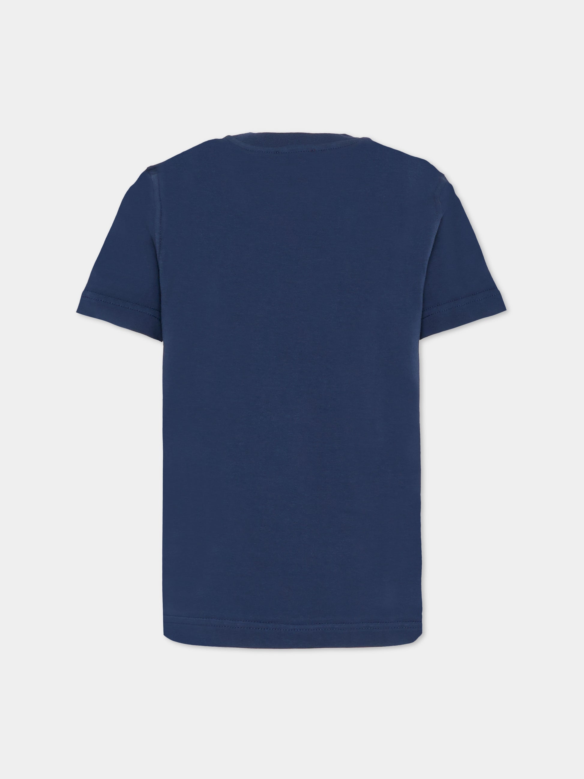 T-shirt blu per bambini con logo,Diesel,J02475 00YI9 K8AT