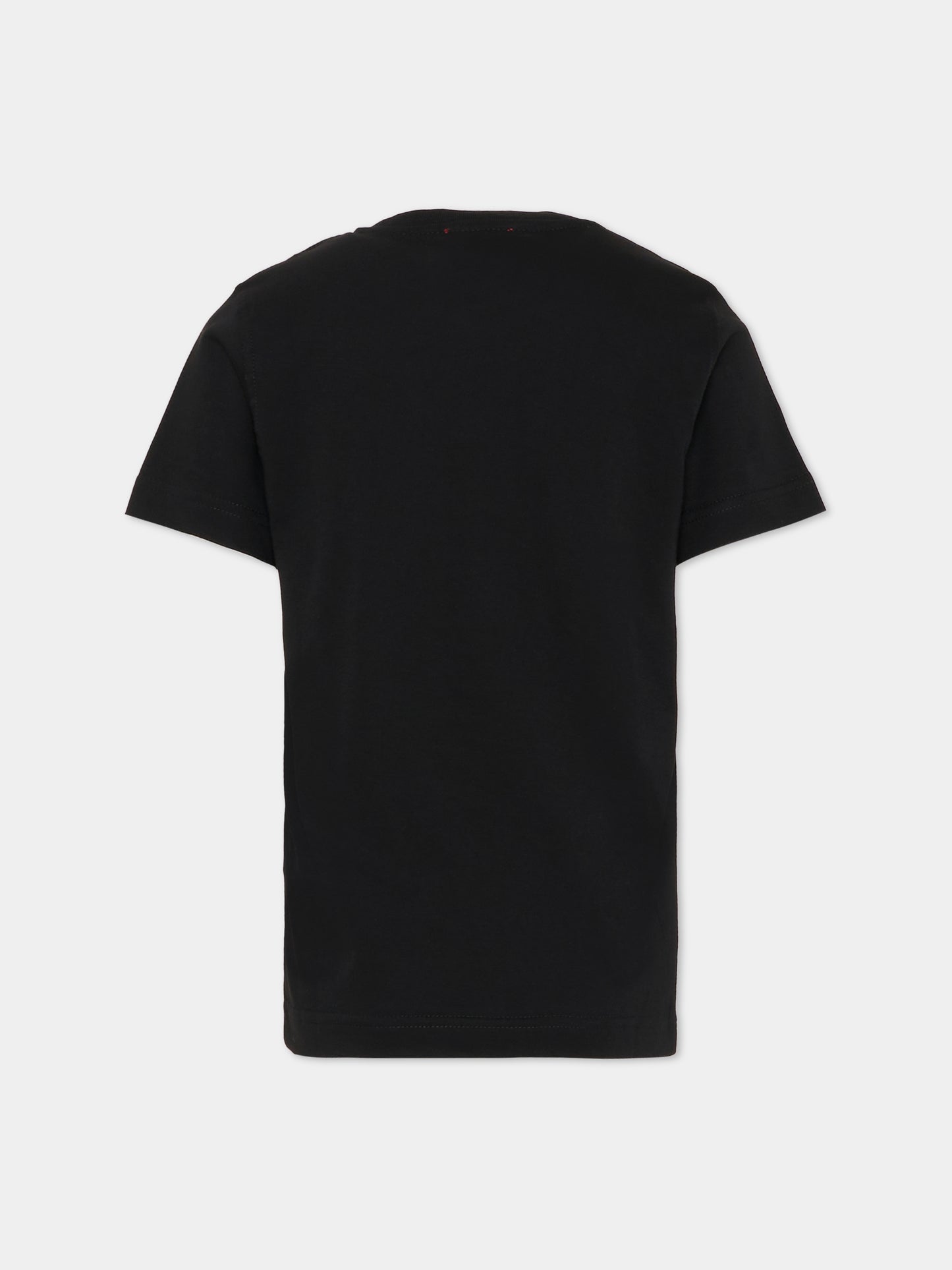 T-shirt nera per bambino con logo,Diesel,J02475 00YI9 K900