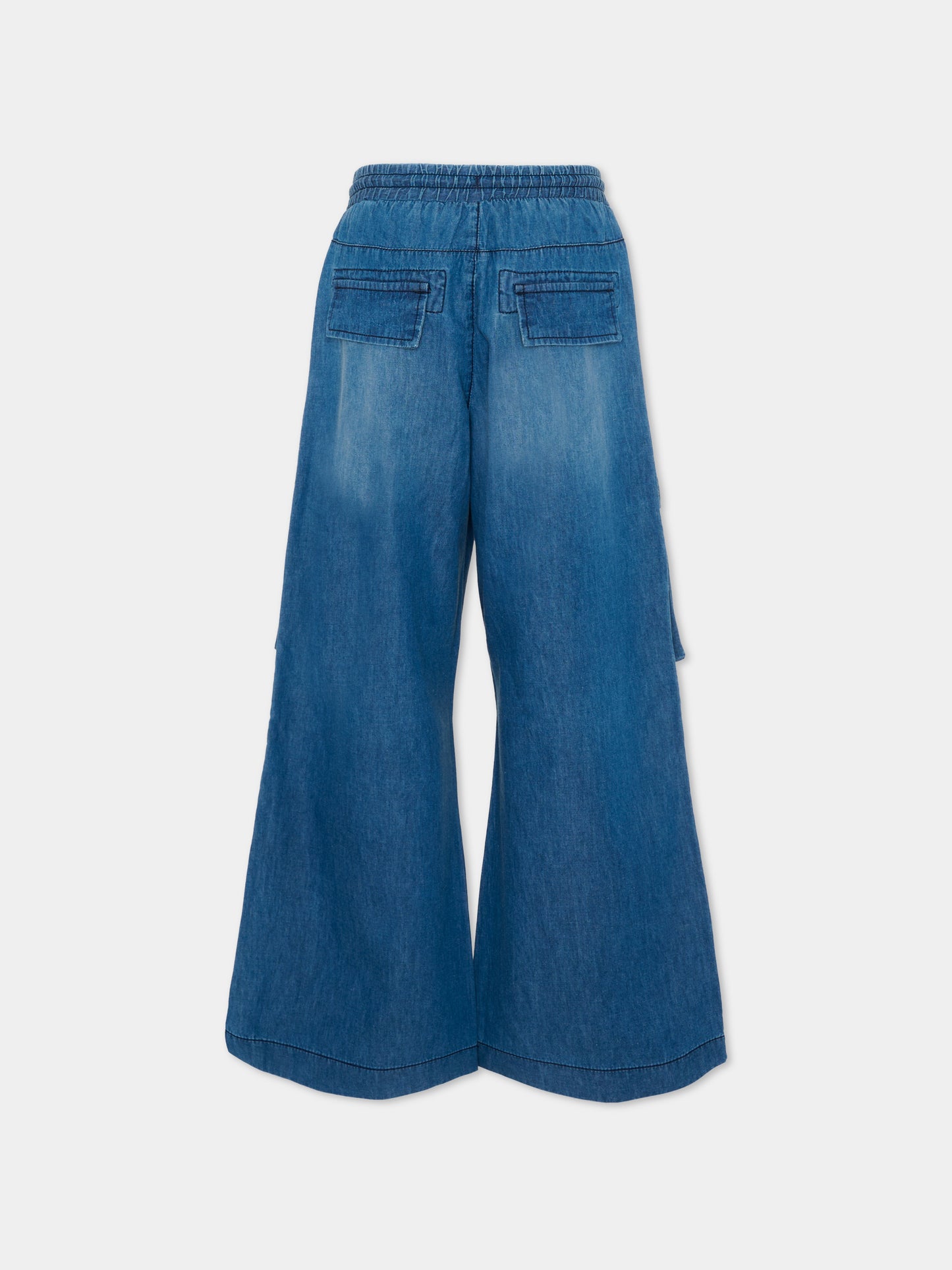 Jeans denim per bambina con tasche cargo,Diesel,J02553 KXBRW K01