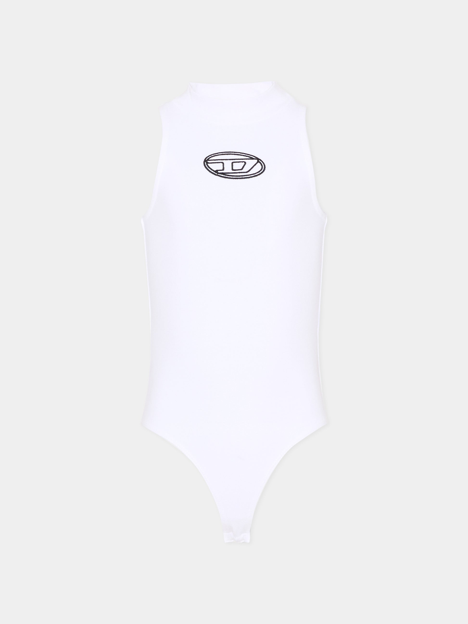 Top bianco per bambina con logo ricamato,Diesel,J02577 KYA0L K100