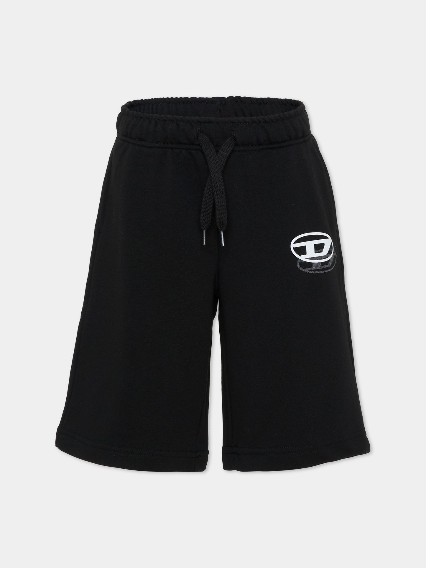 Shorts neri per bambino con logo,Diesel,J02683 KYAZ3 K900