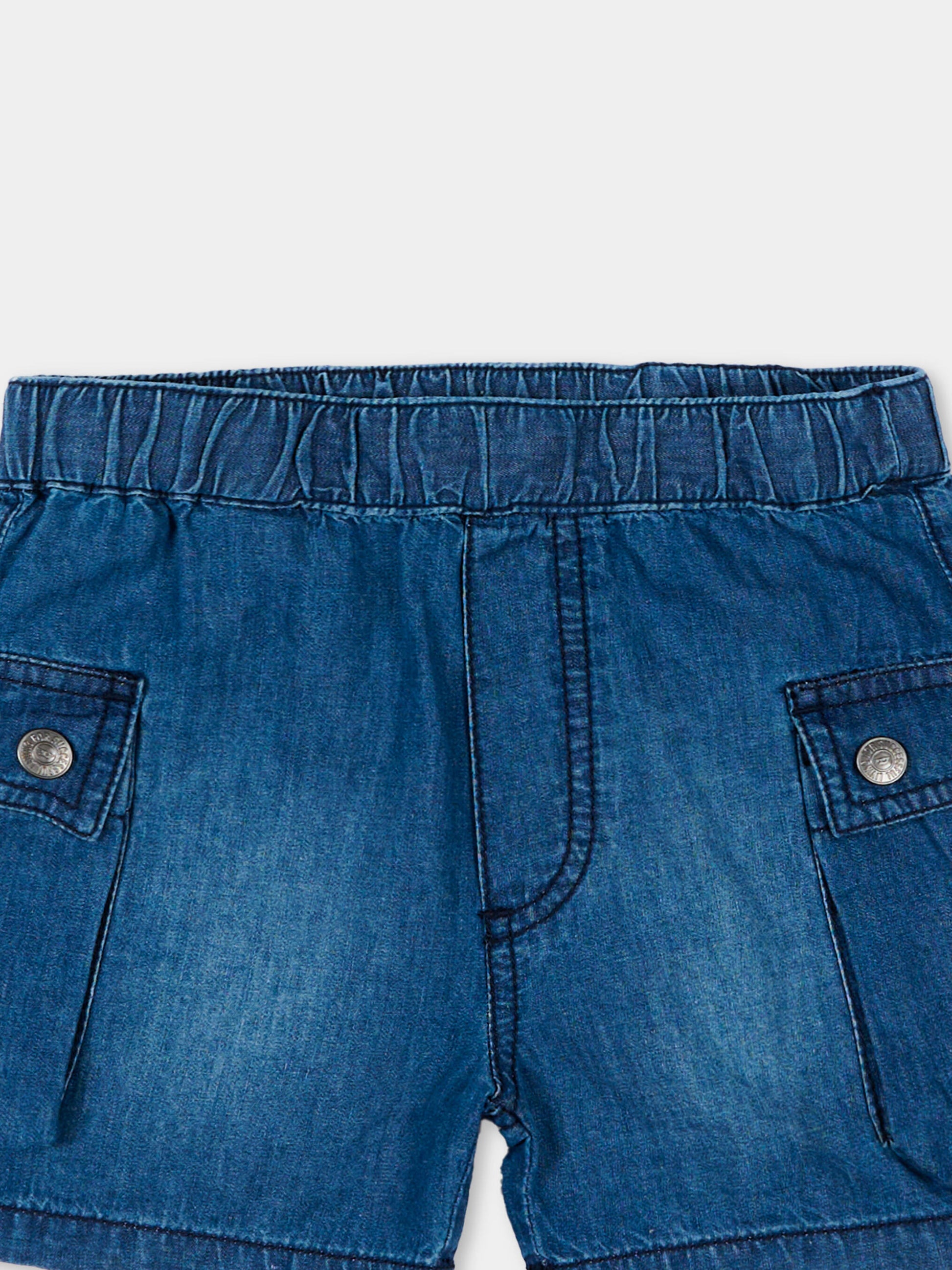 Shorts denim per neonato con logo,Diesel,K00723 KXBRW K01