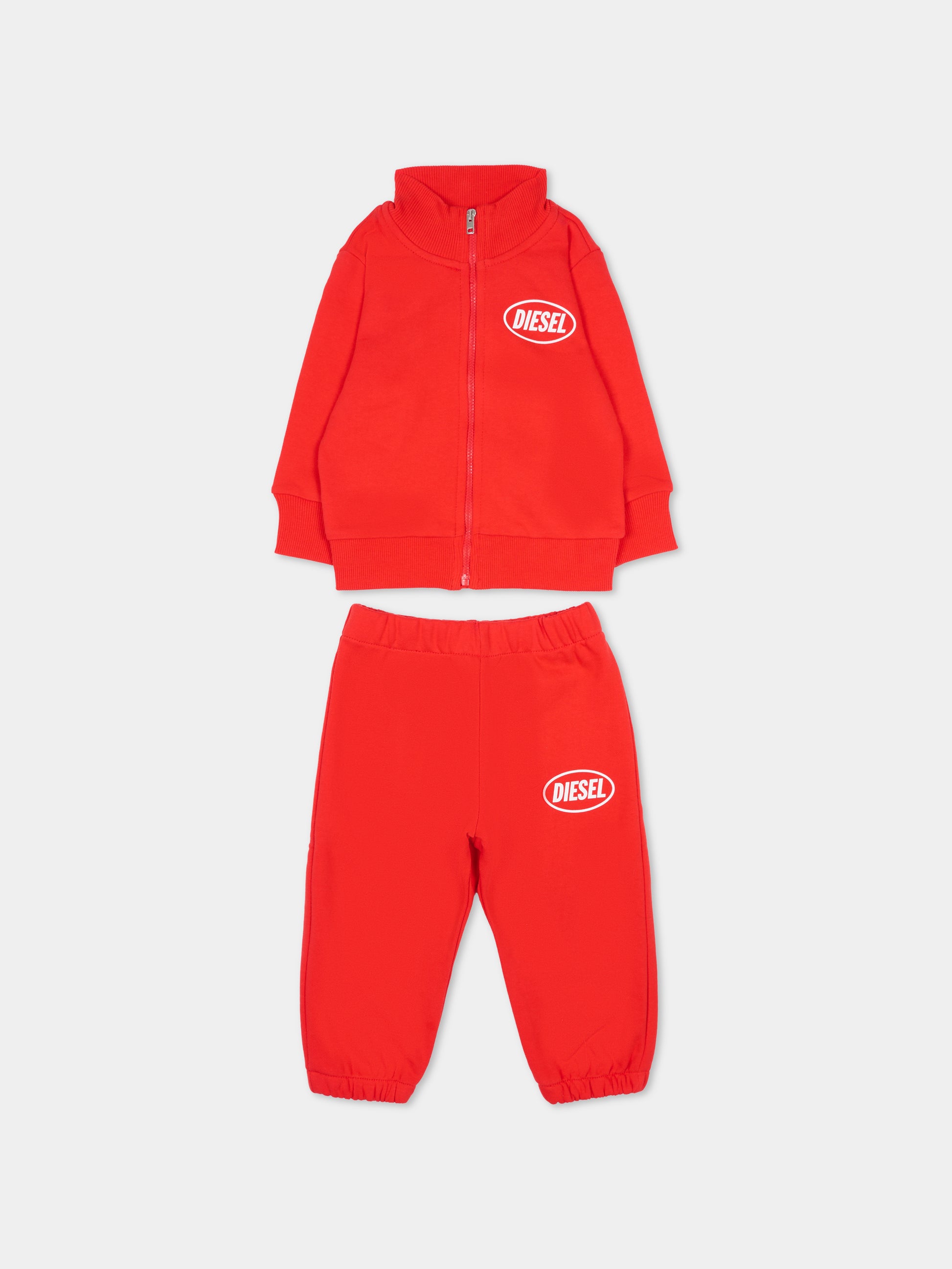 Completo rosso per neonati con logo,Diesel,K00804 KYAVF K405