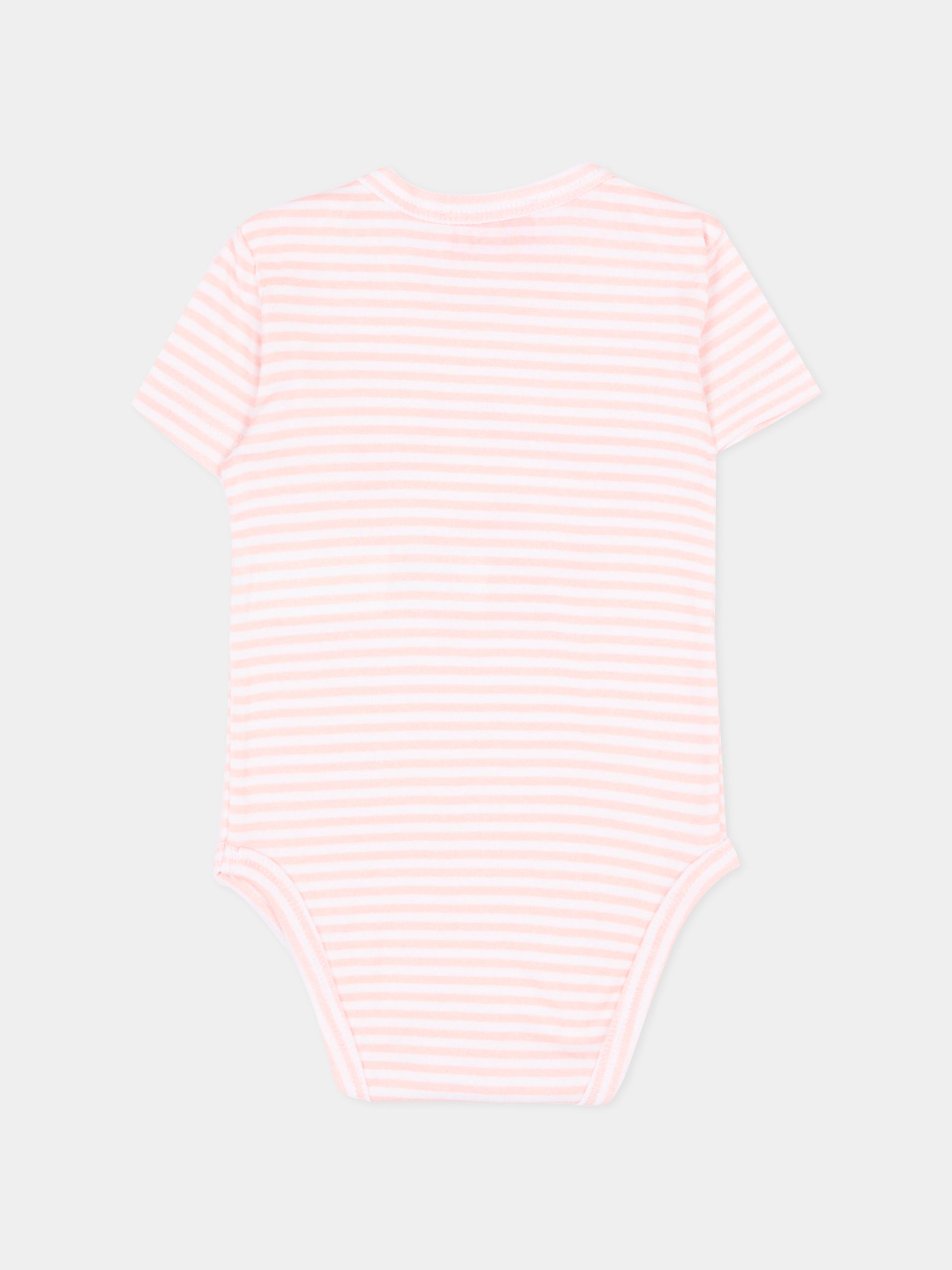 Set body rosa a righe per neonata,Diesel,N00094 KYA01 K10PI