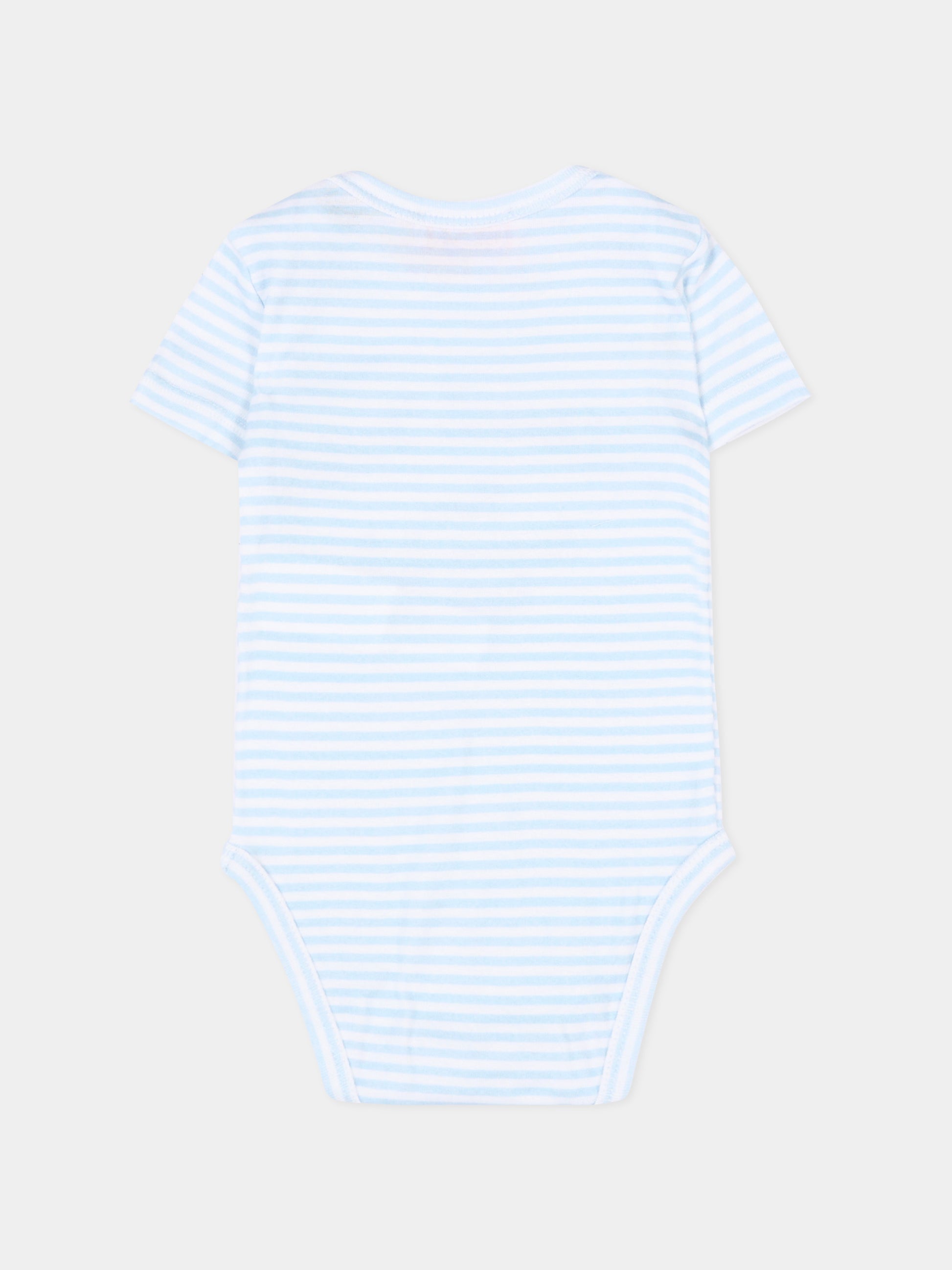 Set body azzurro a righe per neonato,Diesel,N00094 KYA01 K817A