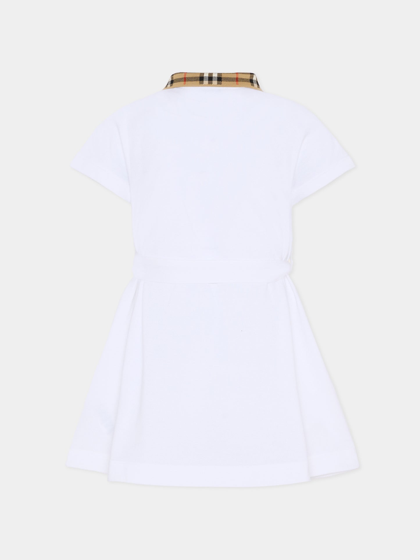 Vestito bianco per bambina con fiocco,Burberry Kids,8105586 A1464