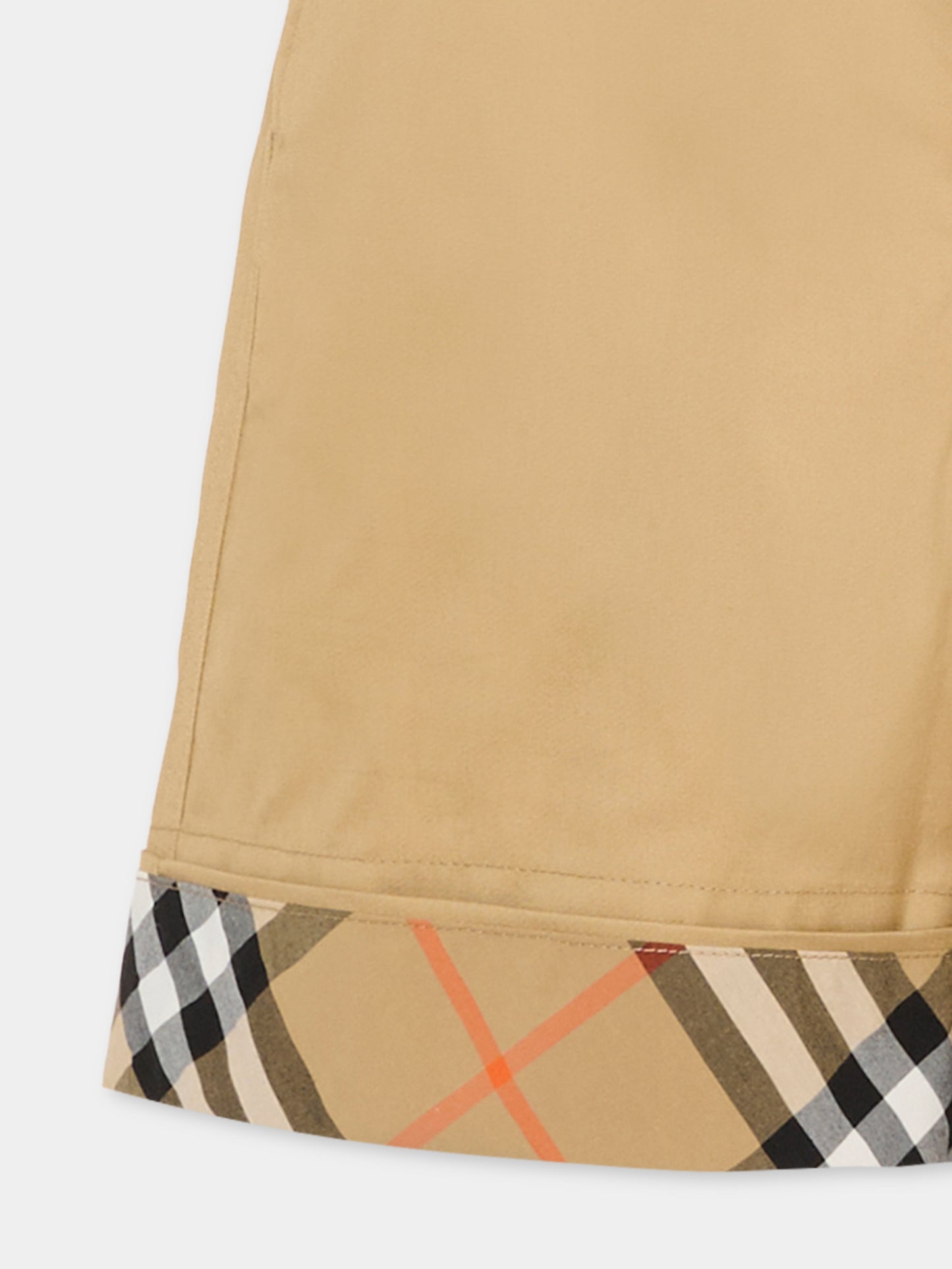 Shorts beige per bambini con check vintage,Burberry Kids,8117173 B9719