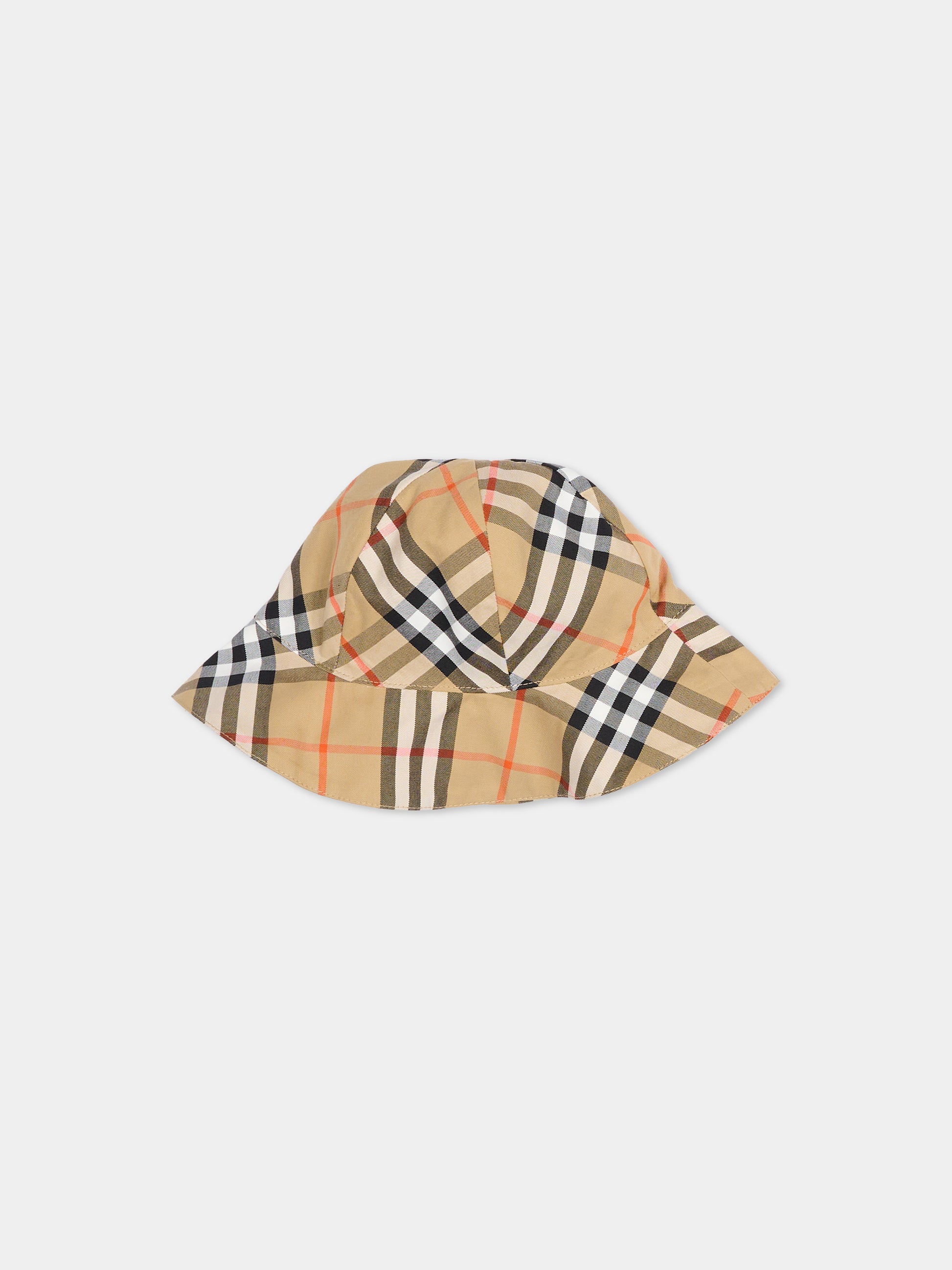 Vestito beige per neonata con check vintage,Burberry Kids,8117967 B9368