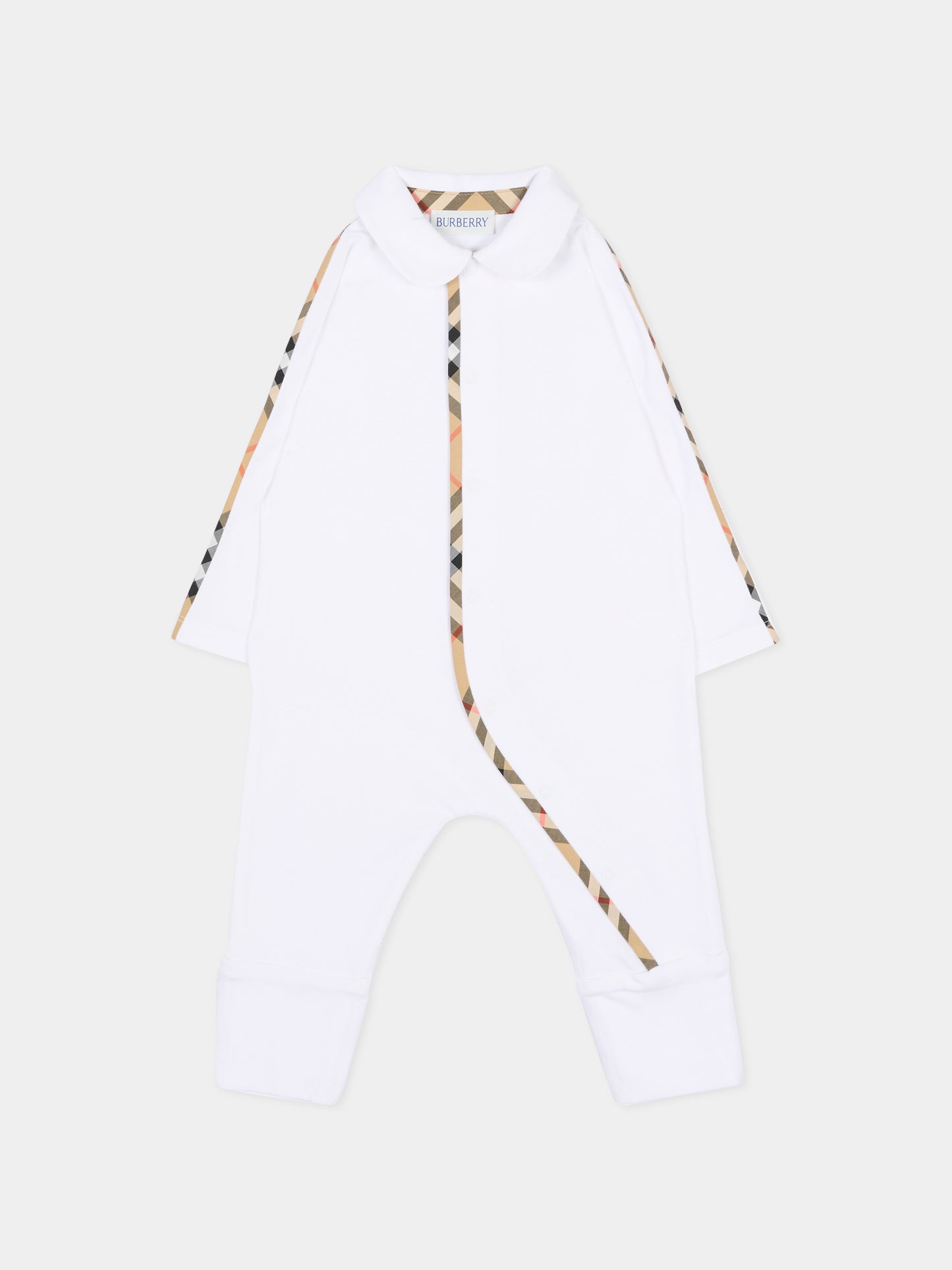 Vintage check white romper set for Newborn