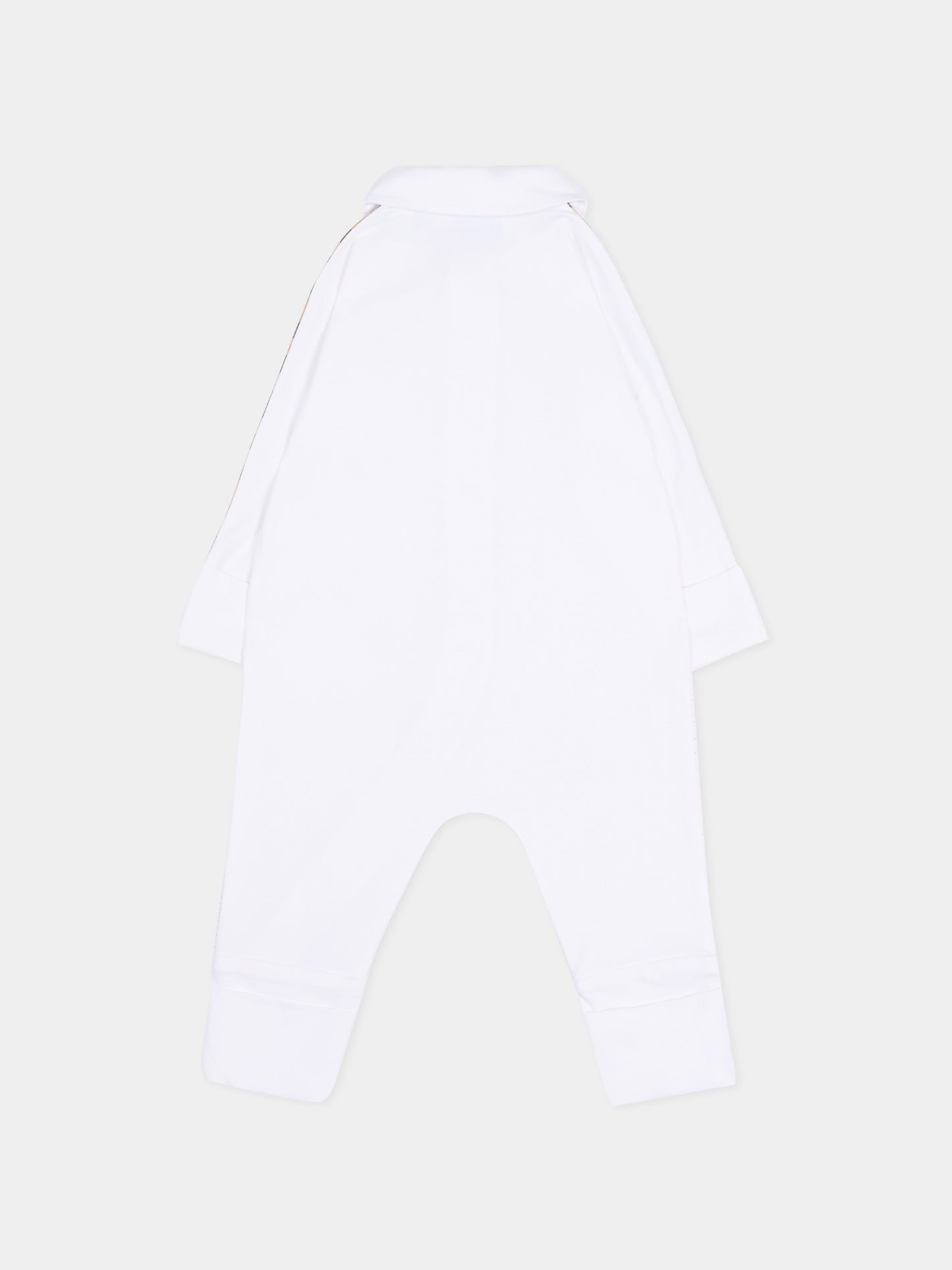 Vintage check white romper set for Newborn