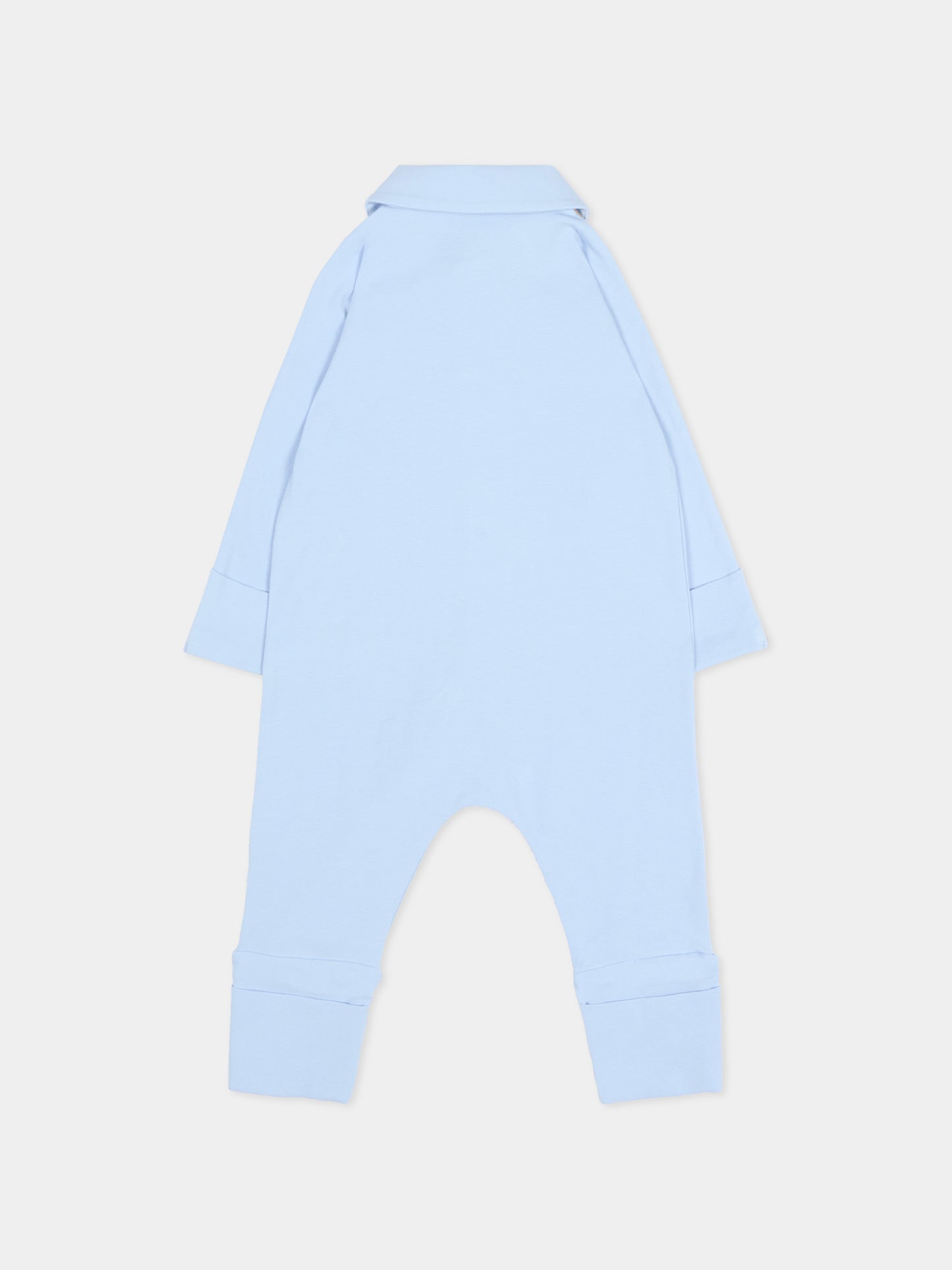 Light blue romper set for Baby Boy with vintage check