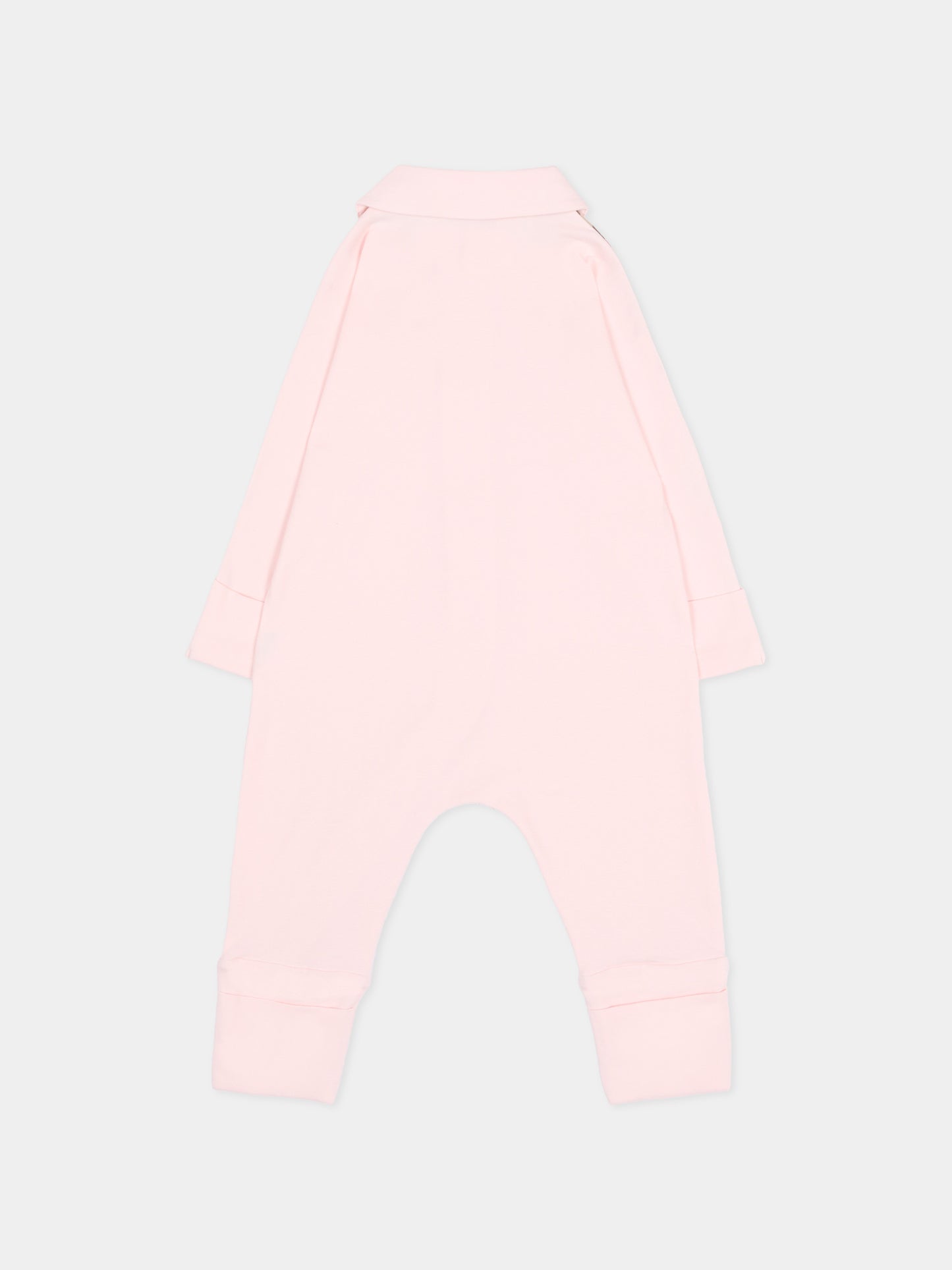 Pink babygrow set for baby girl with vintage check