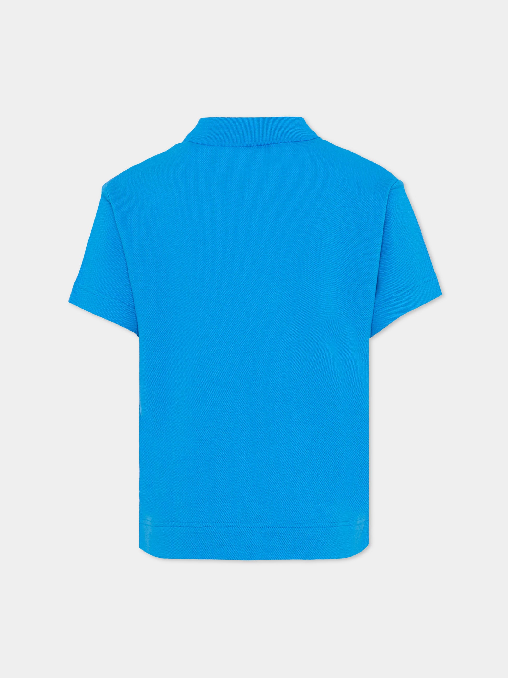Polo azzurra per bambino con cavaliere equestre,Burberry Kids,8117872 C4138