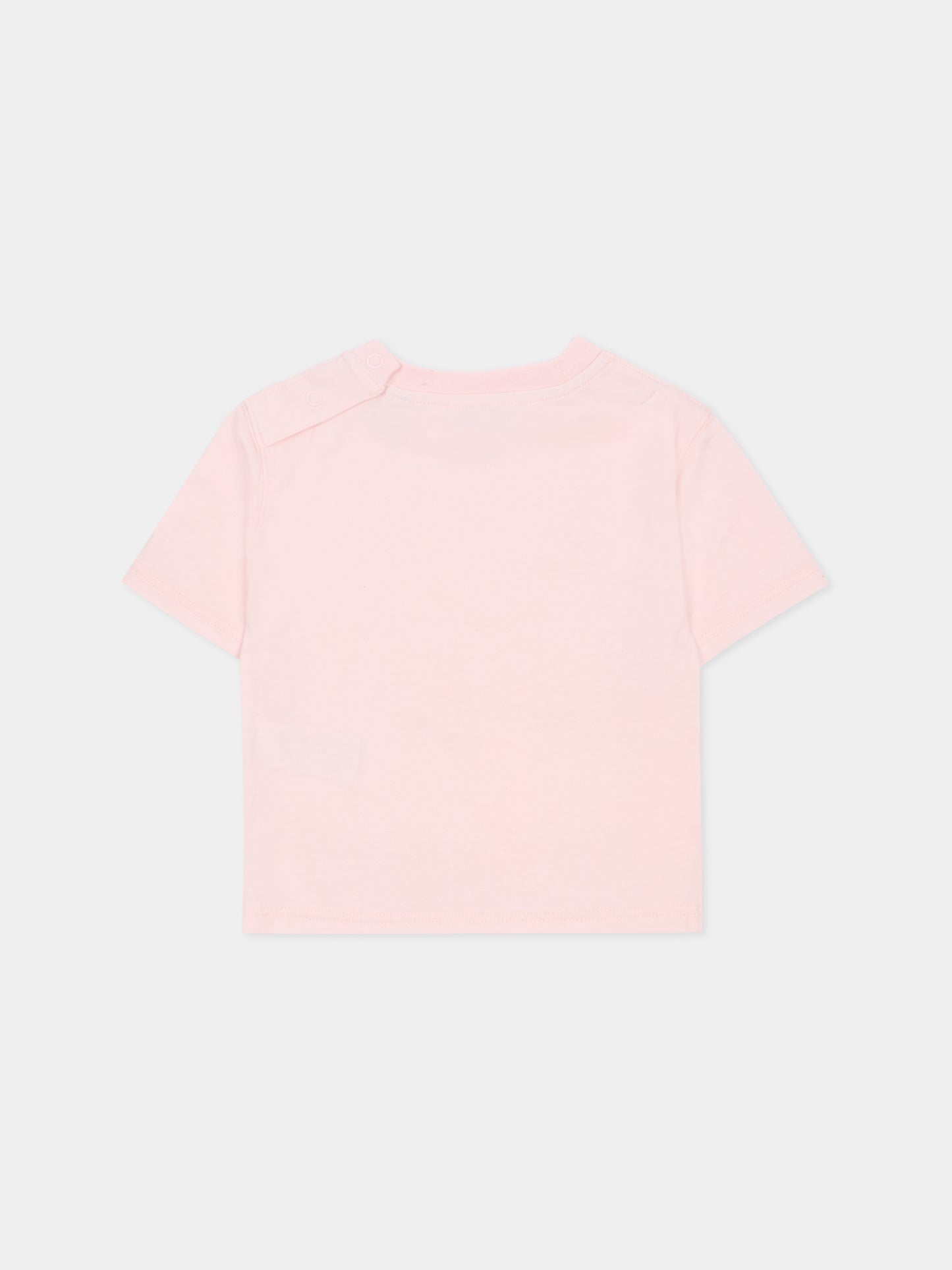 T-shirt rosa per neonata con cavaliere equestre,Burberry Kids,8121210 A1439