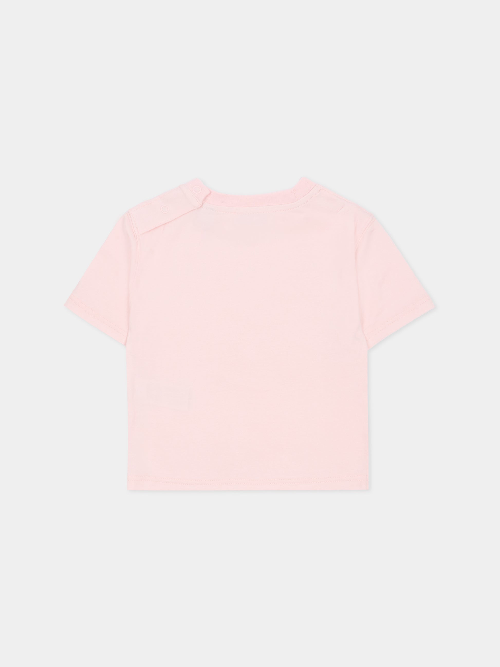 T-shirt rosa per neonata con cavaliere equestre,Burberry Kids,8121210 A1439