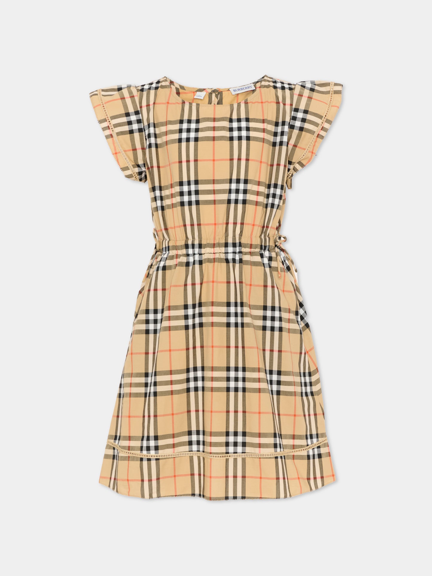 Vestito beige per bambina con Vintage Check,Burberry Kids,8117158 B9368
