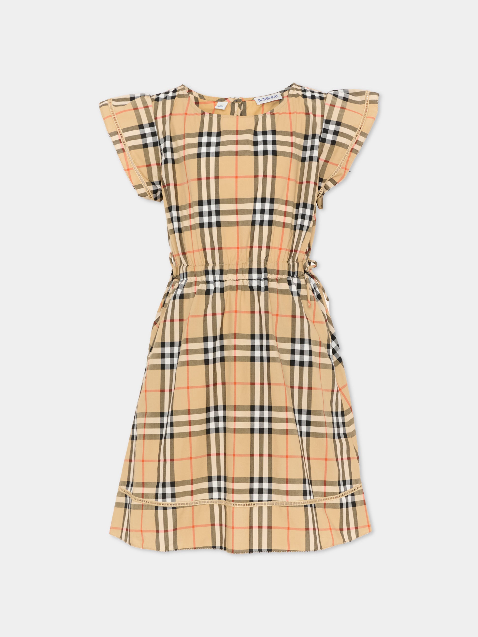 Vestito beige per bambina con Vintage Check,Burberry Kids,8117158 B9368