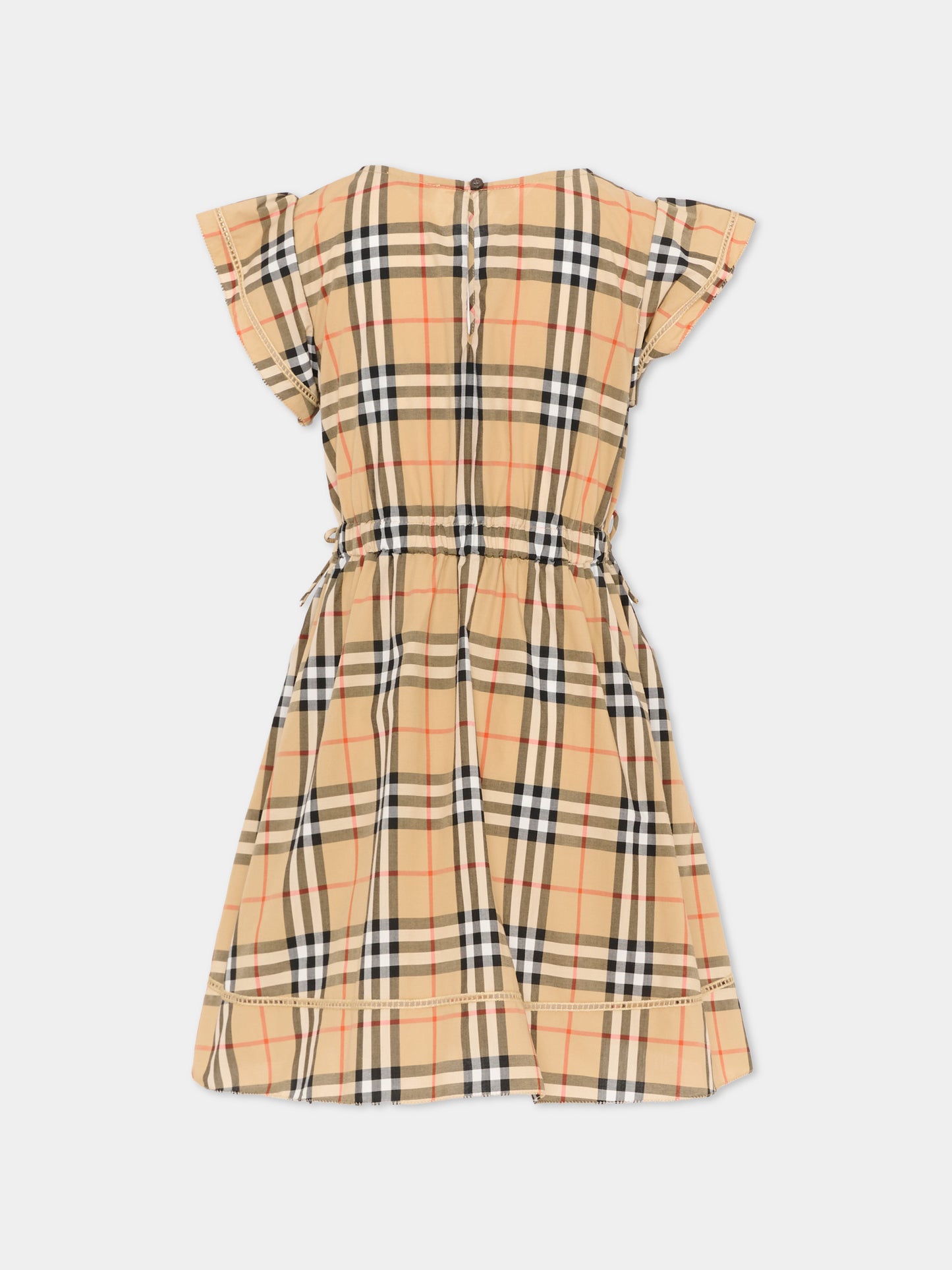 Vestito beige per bambina con Vintage Check,Burberry Kids,8117158 B9368