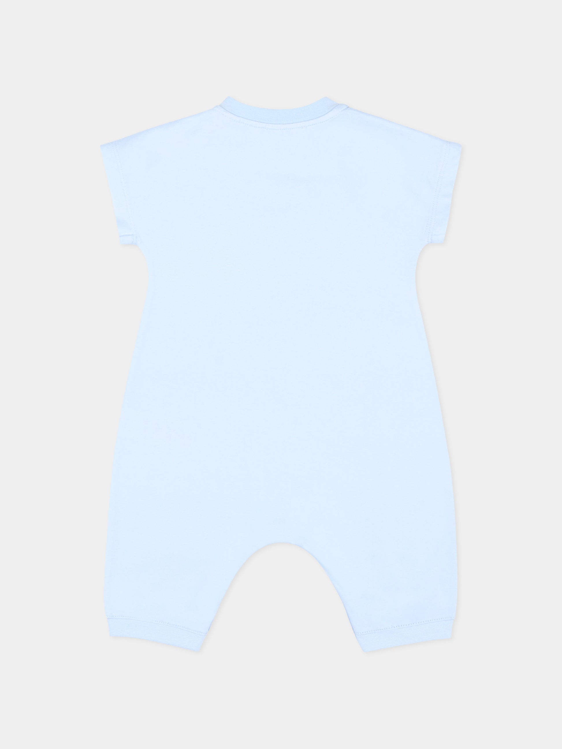 Pagliaccetto celeste per neonato con orsetto Thomas,Burberry Kids,8119305 A2165