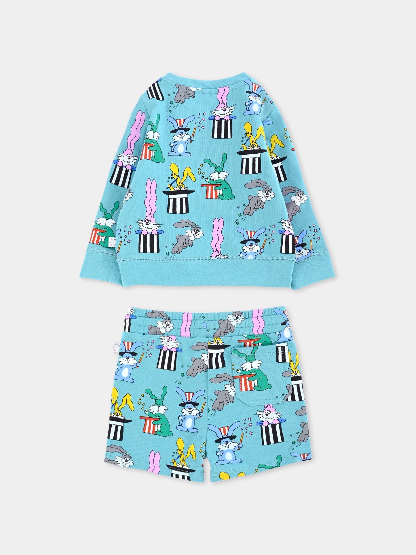 Completo celeste per neonato con coniglio,Stella Mccartney Kids,TW3510 Z2738 60IMC