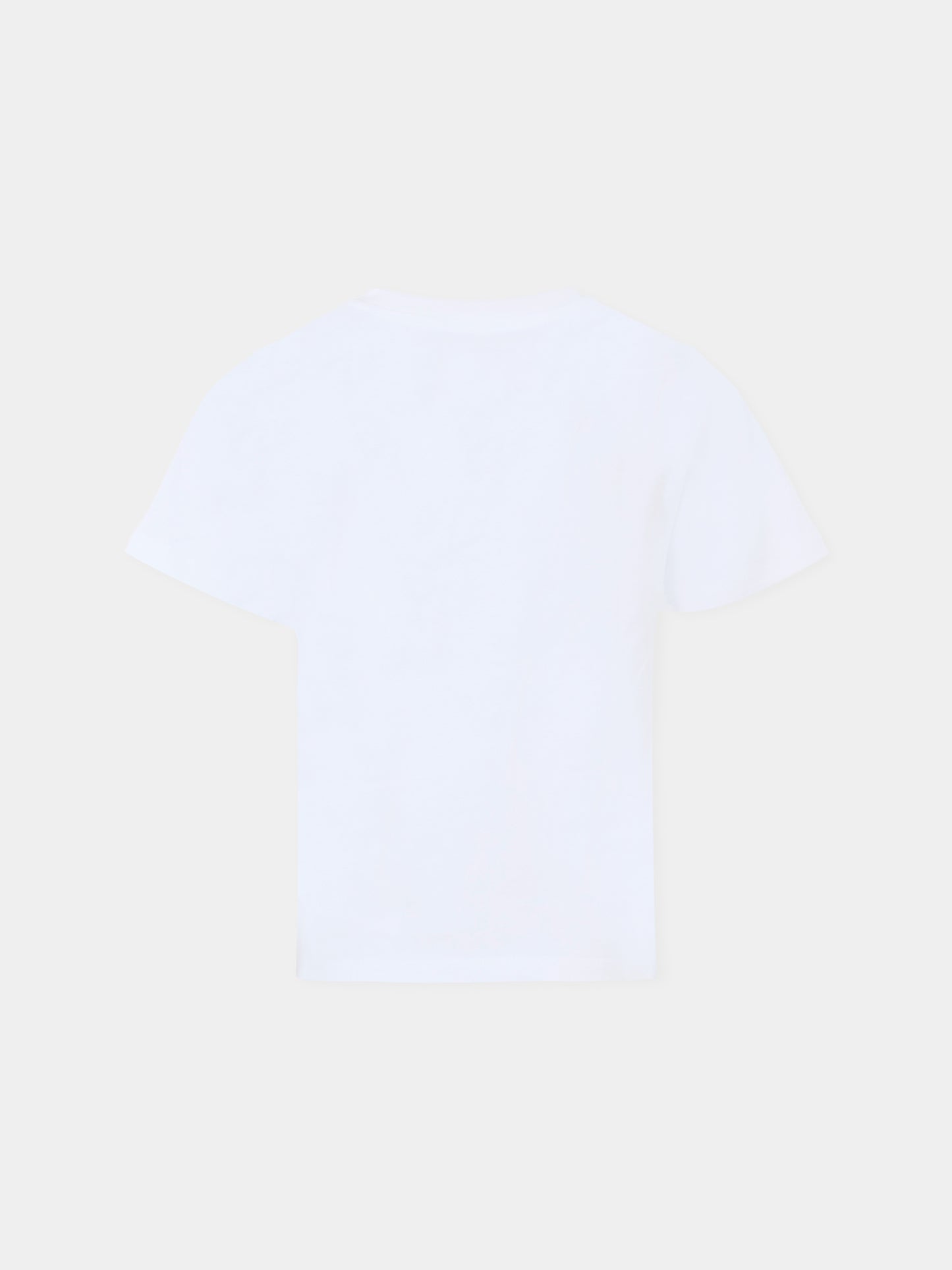 T-shirt bianca per bambino con stampa smoking,Stella Mccartney Kids,TW8R81 Z0434 100