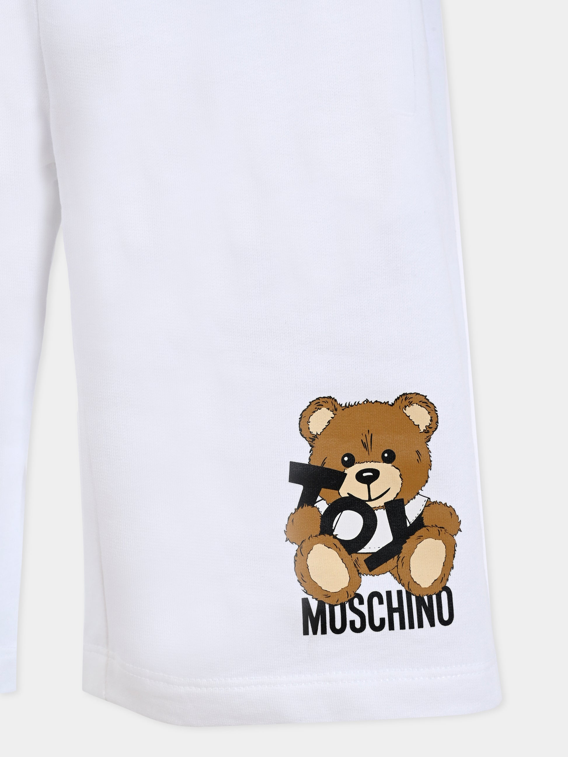 Shorts bianchi per bambino con Teddy Bear,Moschino Kids,HUQ02A LCA19 10101