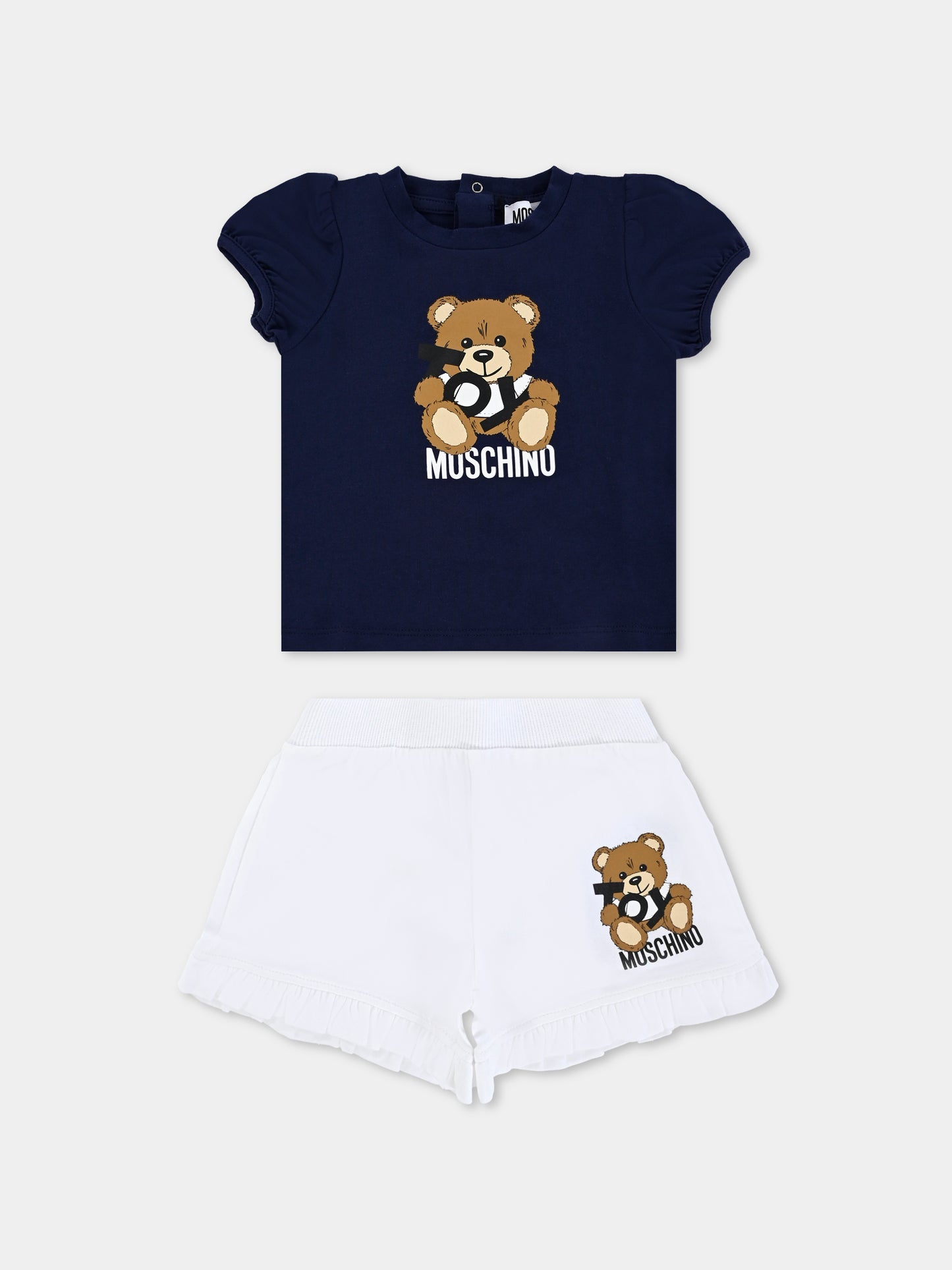 Completo blu per neonata con Teddy Bear,Moschino Kids,MAG01O LBA00 85269