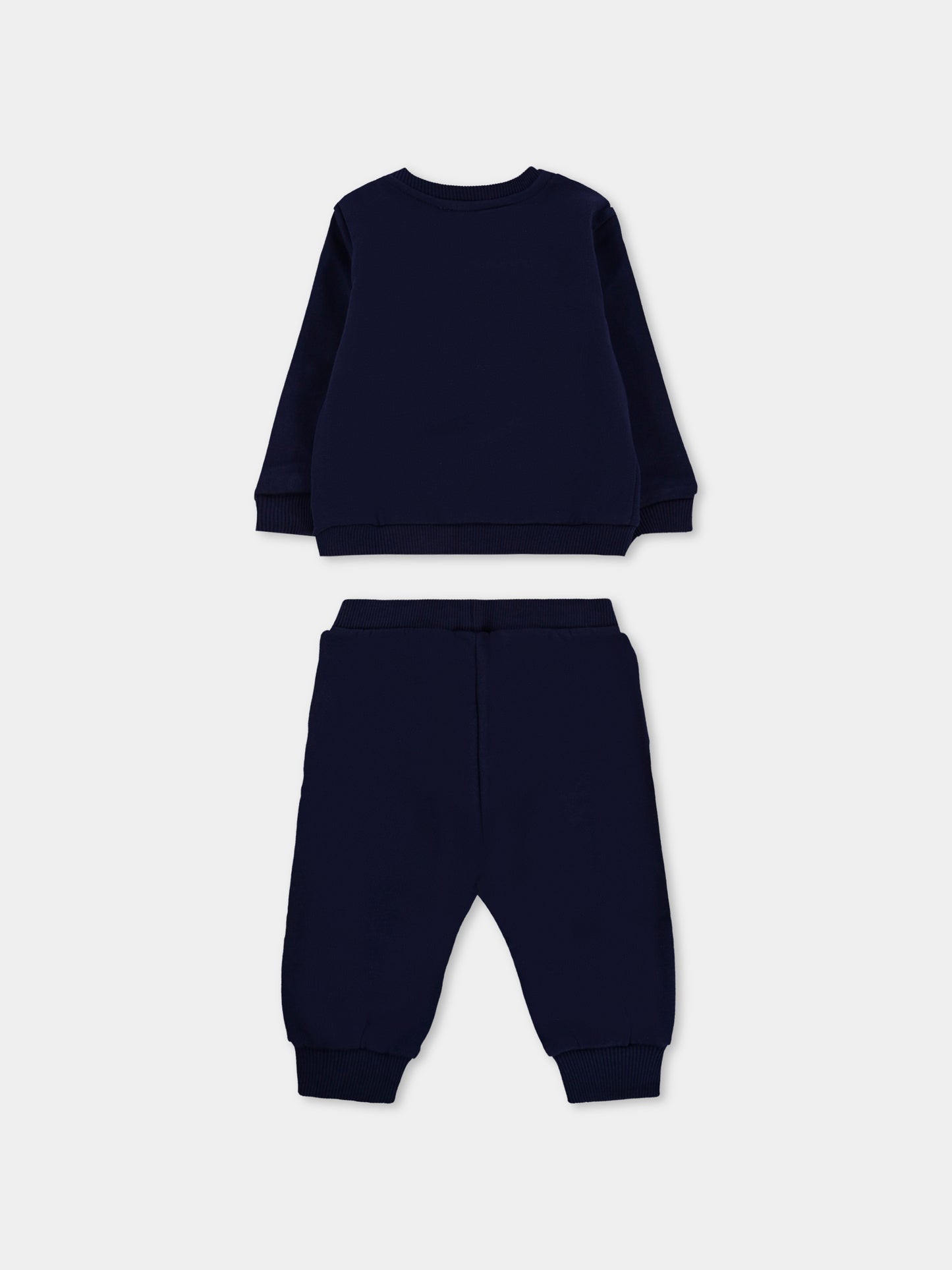 Completo blu per neonato con logo,Moschino Kids,MMK02W LCA74 40016