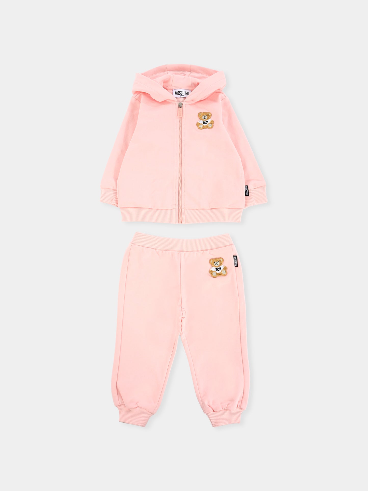 Completo rosa per neonata con Teddy Bear,Moschino Kids,MNK04P LCA19 50209