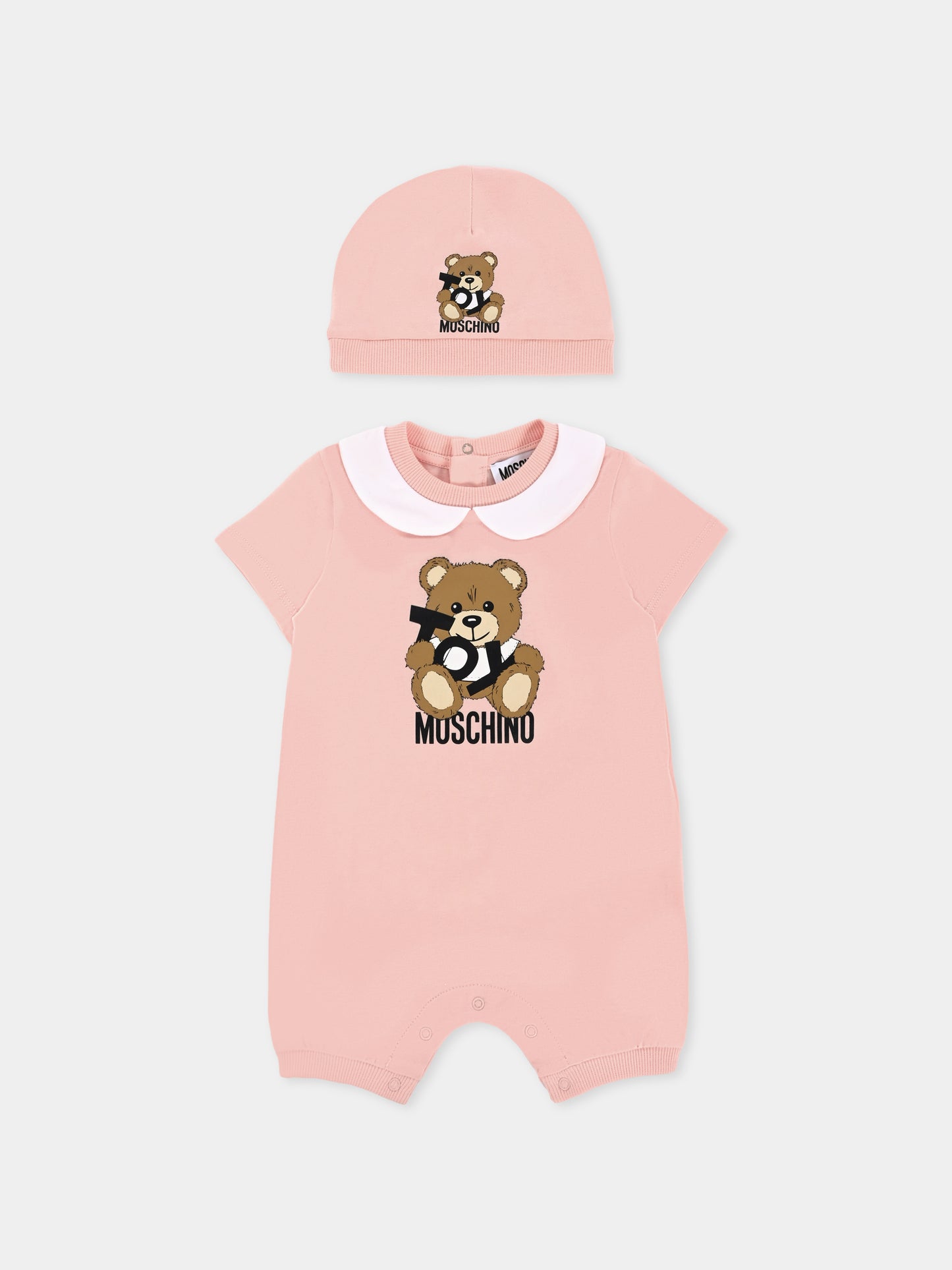 Set pagliaccetto rosa per neonata con Teddy Bear,Moschino Kids,MUY07N LAA03 50209