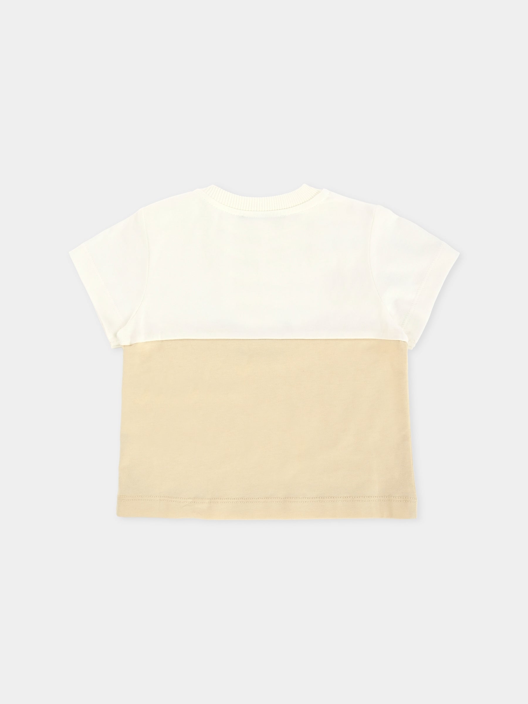 T-shirt beige per neonati con Teddy Bear,Moschino Kids,MUY082 LAA27 20404