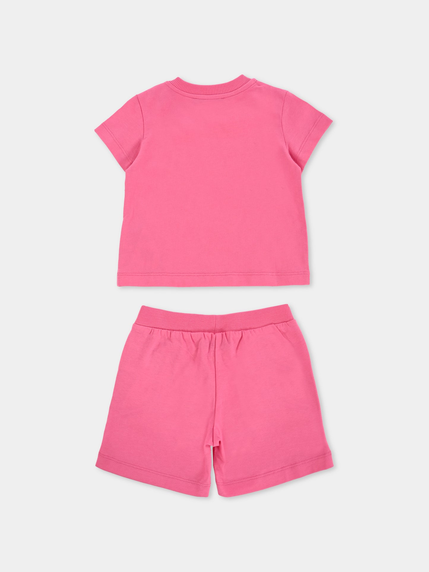 Completo fucsia per neonata con Teddy Bear,Moschino Kids,MVG00M LAA02 50533