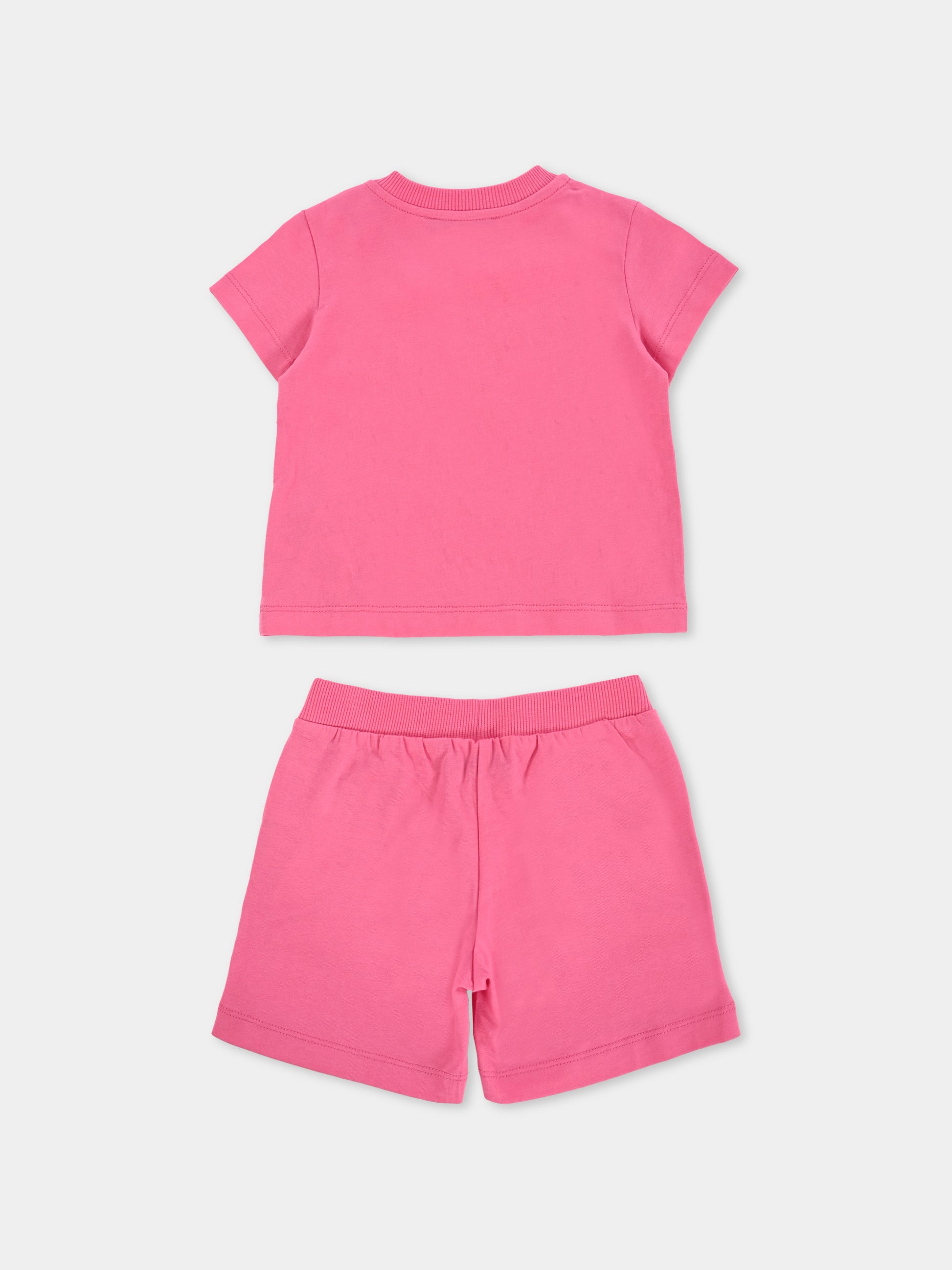 Completo fucsia per neonata con Teddy Bear,Moschino Kids,MVG00M LAA02 50533