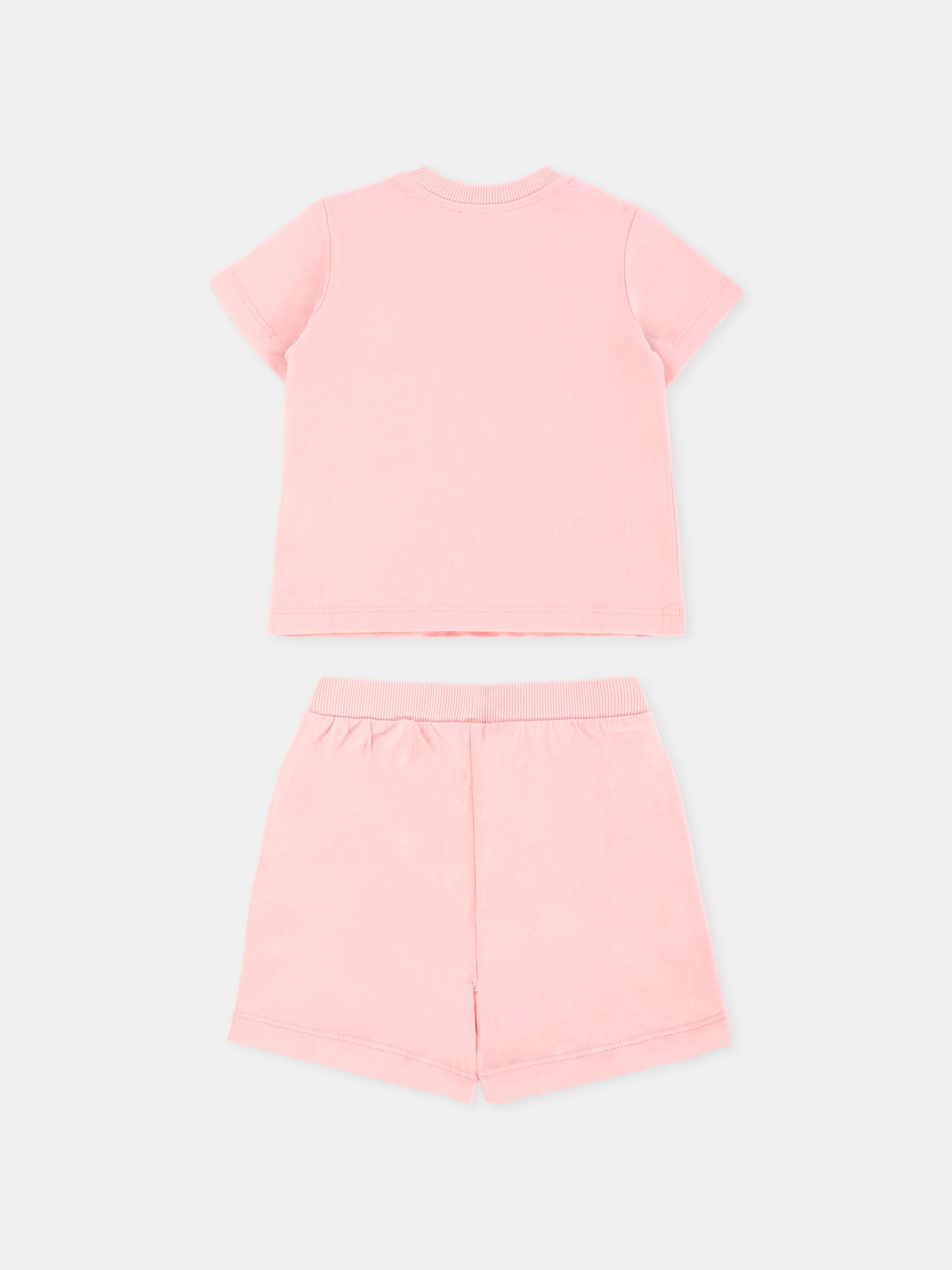 Completo rosa per neonata con Teddy Bears,Moschino Kids,MZG00M LAA03 50209