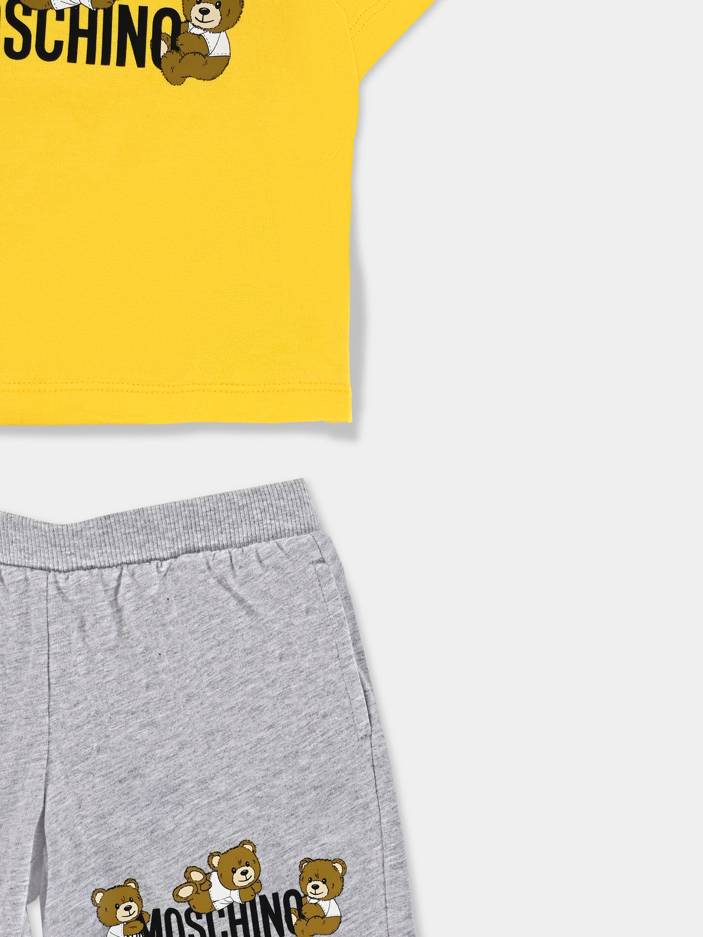 Completo giallo per neonato con Teddy Bears,Moschino Kids,MZG00M LAA03 83230