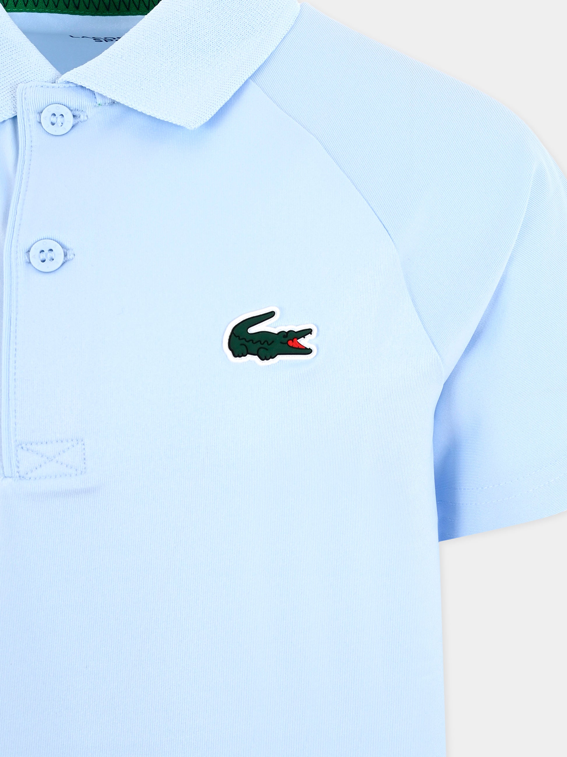 Polo celeste per bambino con coccodrillo,Lacoste,DJ8492 JI6