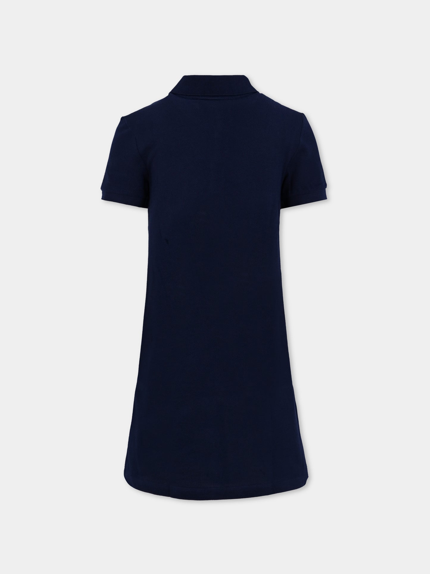 Vestito blu per bambina con coccodrillo,Lacoste,EJ2816 166