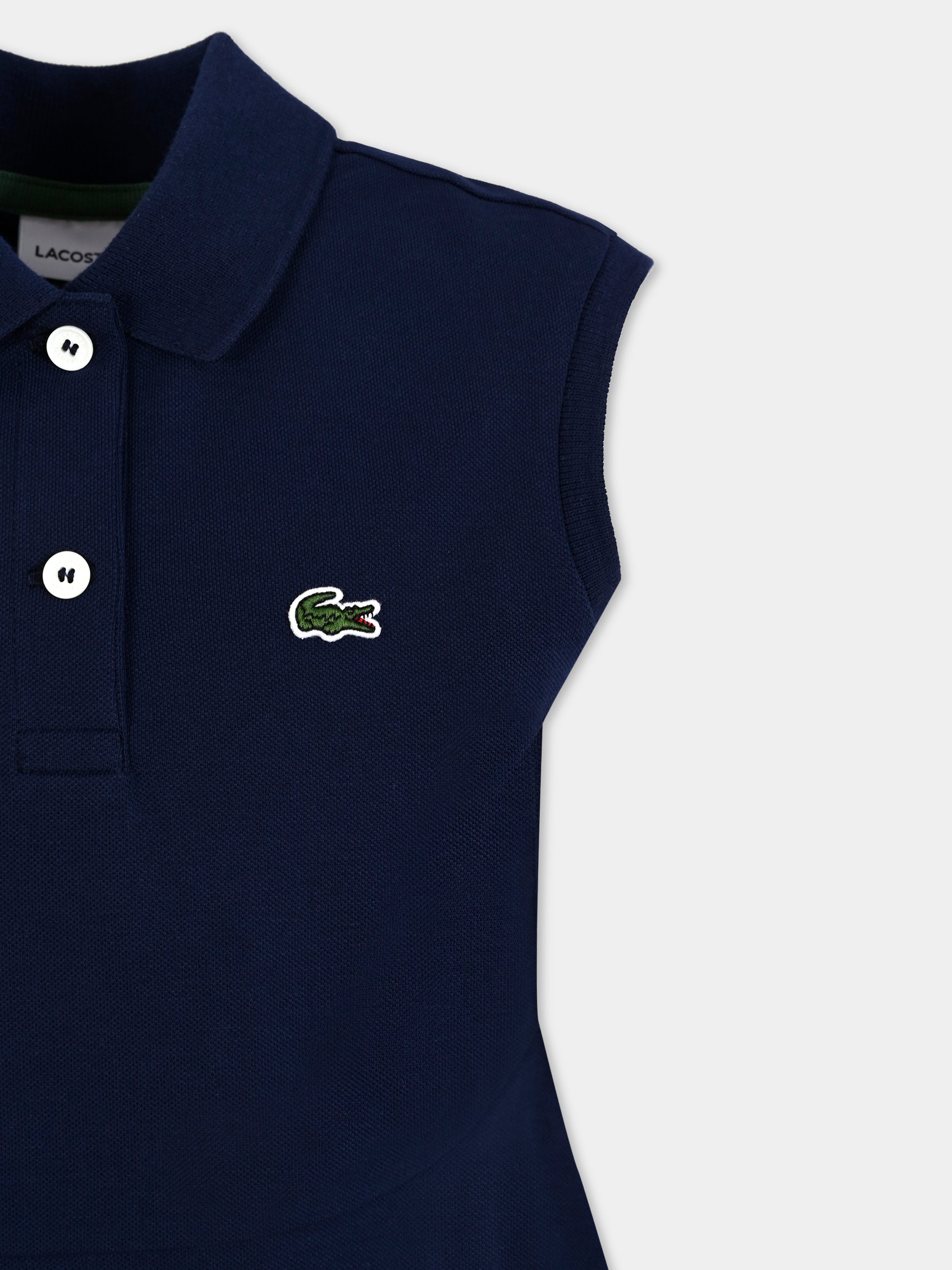 Vestito blu per bambina con coccodrillo,Lacoste,EJ5297 166