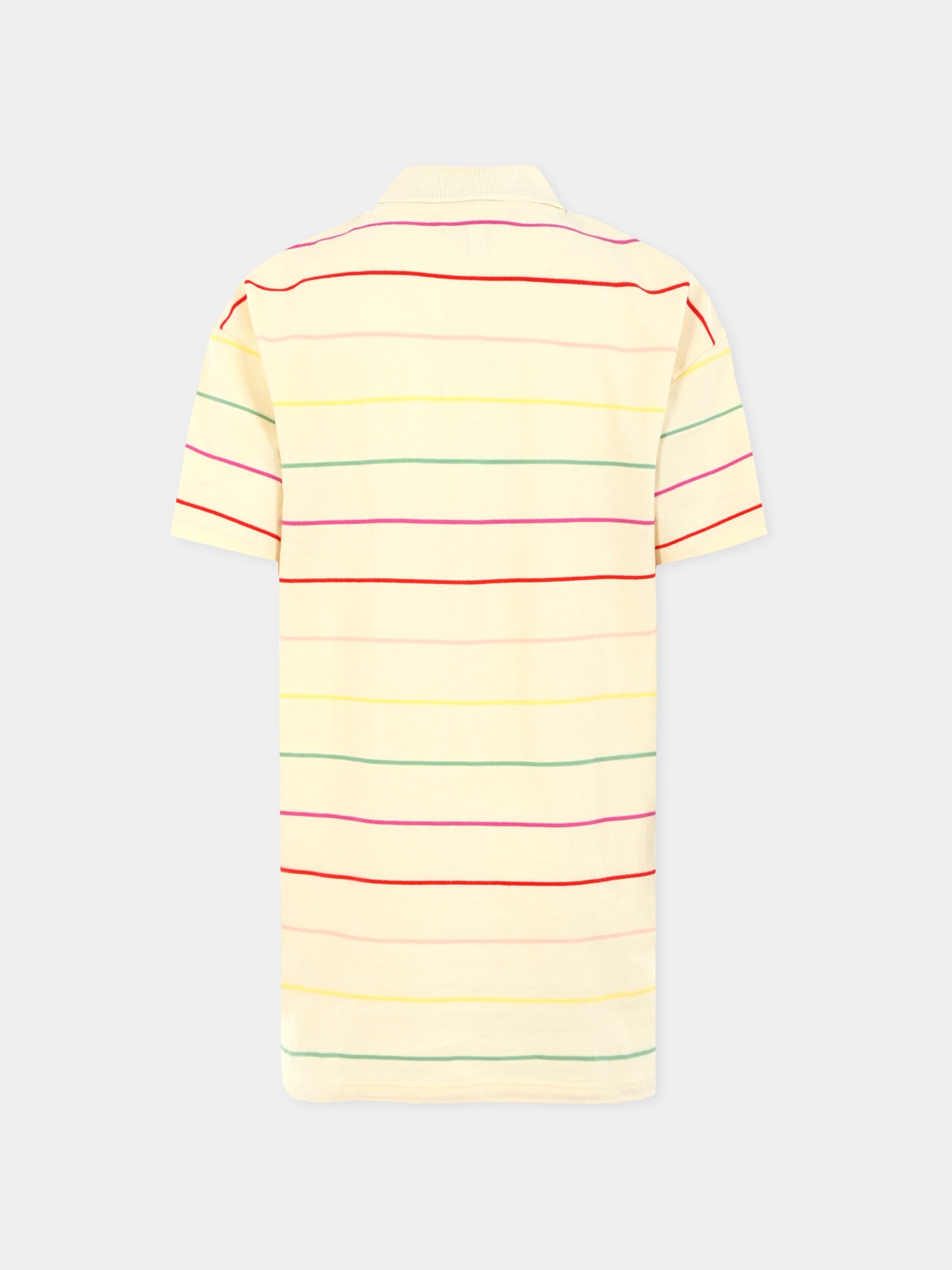 Vestito avorio per bambina con arcobaleno,Lacoste,EJ8422 R1T