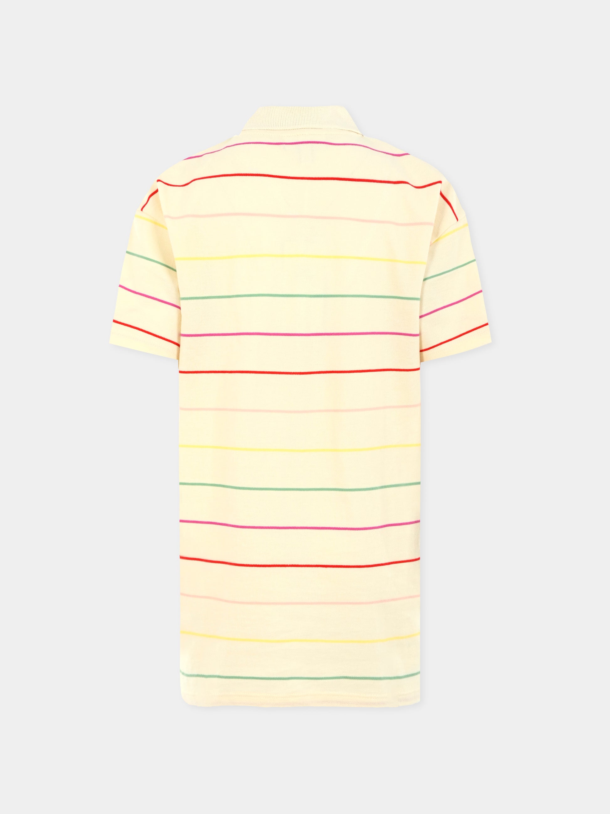 Vestito avorio per bambina con arcobaleno,Lacoste,EJ8422 R1T