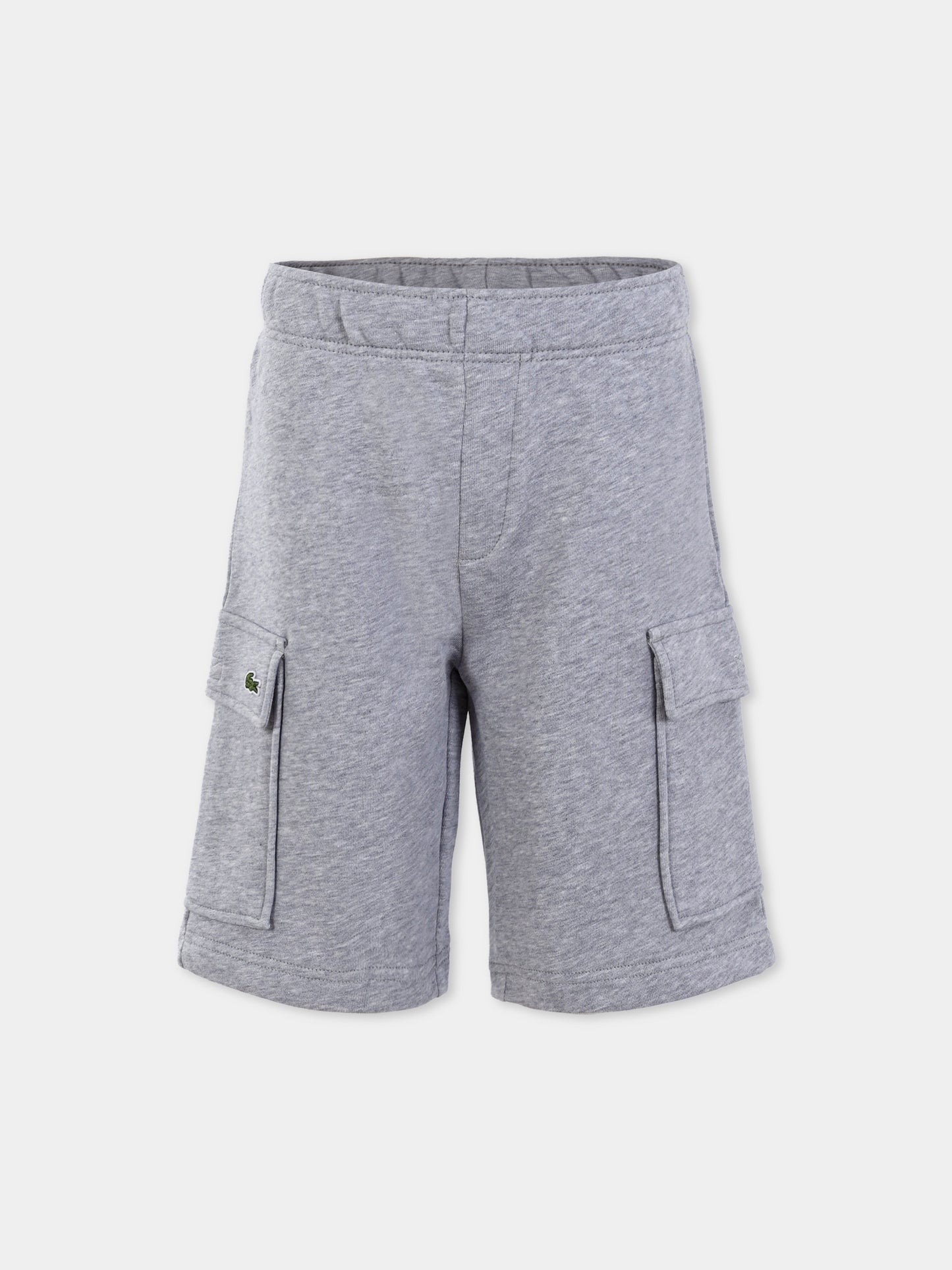 Shorts grigi per bambino con coccodrillo,Lacoste,GJ7372 CCA
