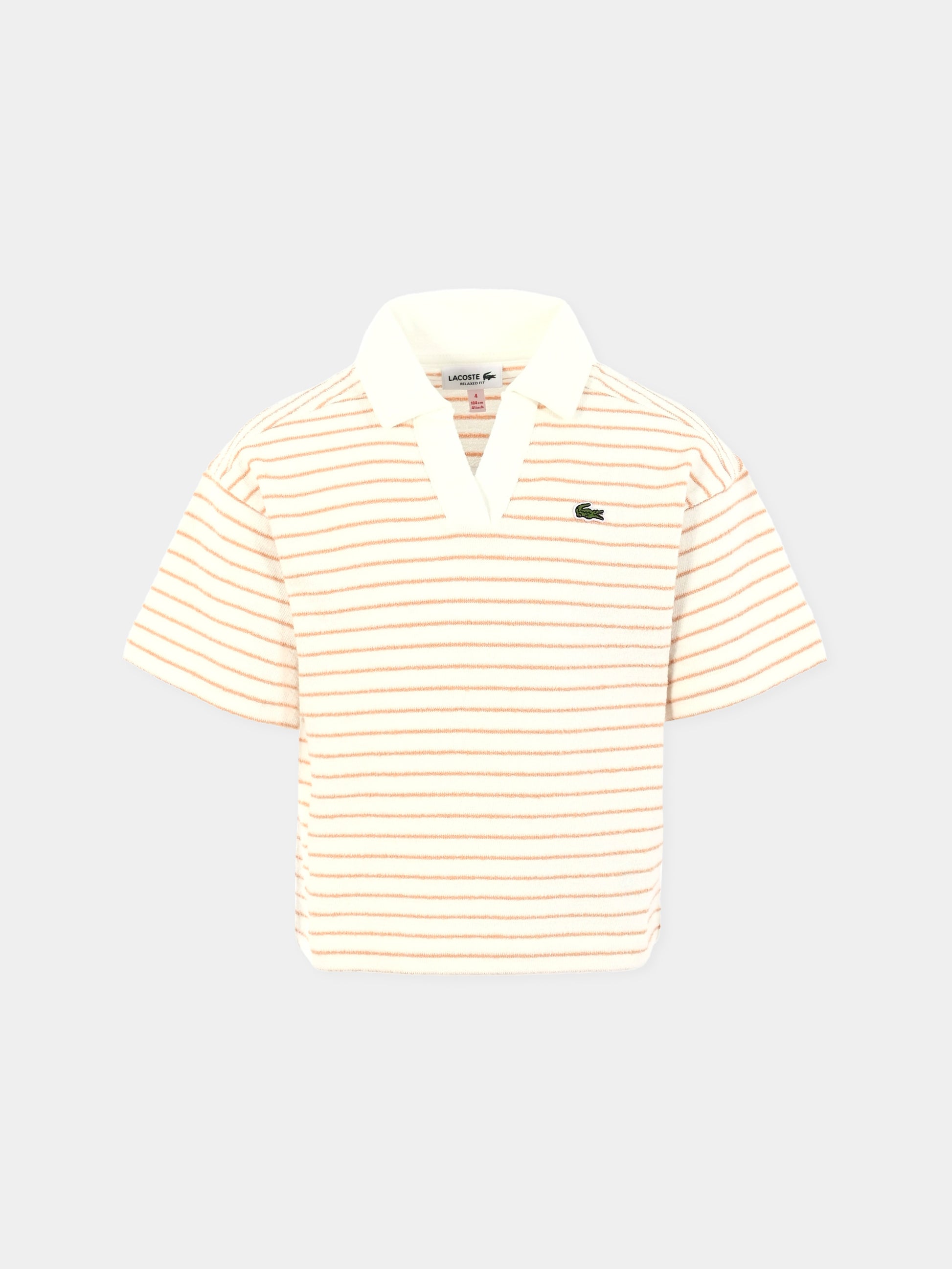 Polo bianca per bambina con coccodrillo,Lacoste,PJ8500 CKI