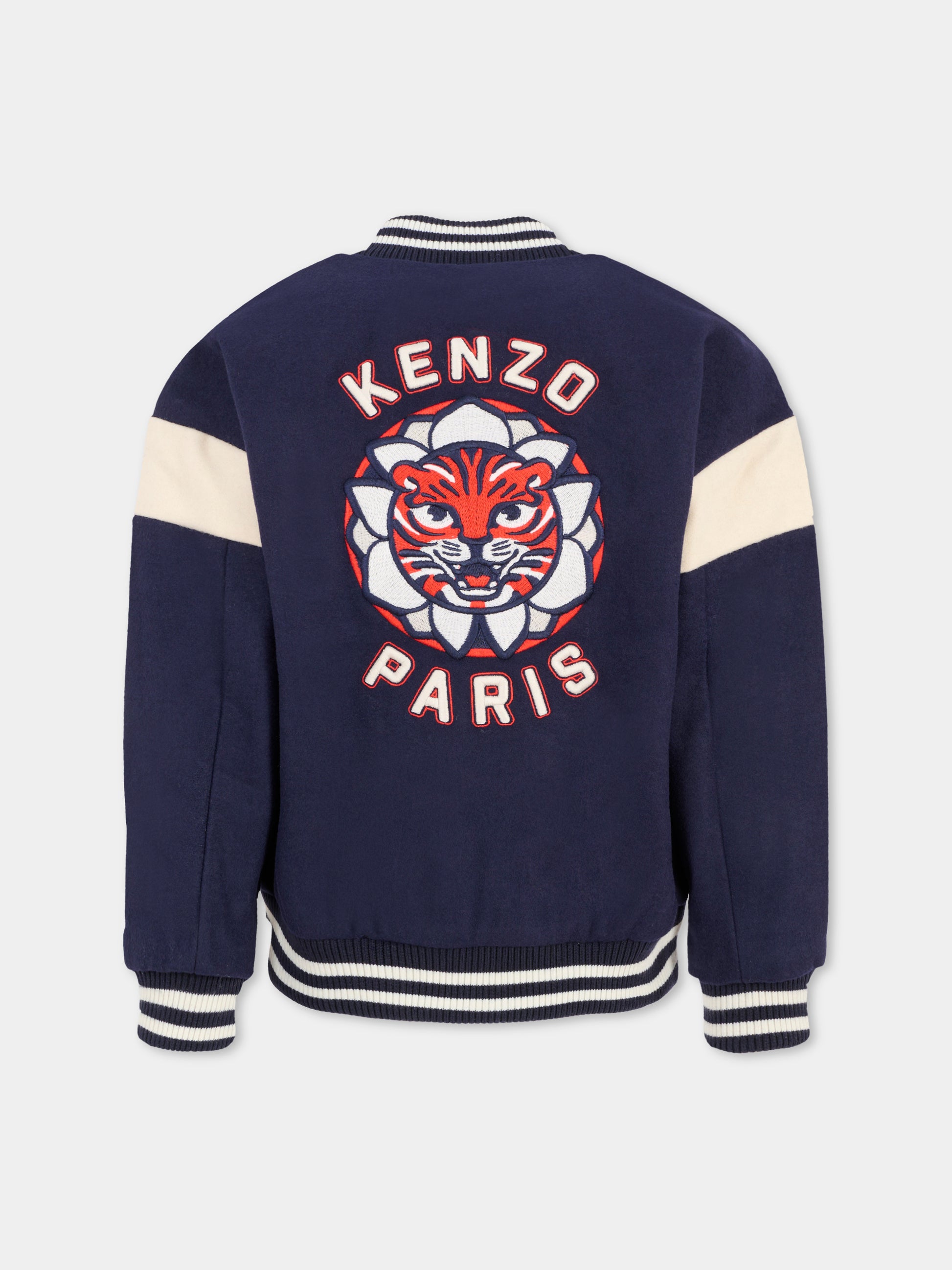 Bomber blu per bambino con tigre,Kenzo Kids,K61081 848