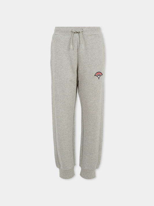 Pantaloni grigi per bambina con logo,Kenzo Kids,K61102 A20