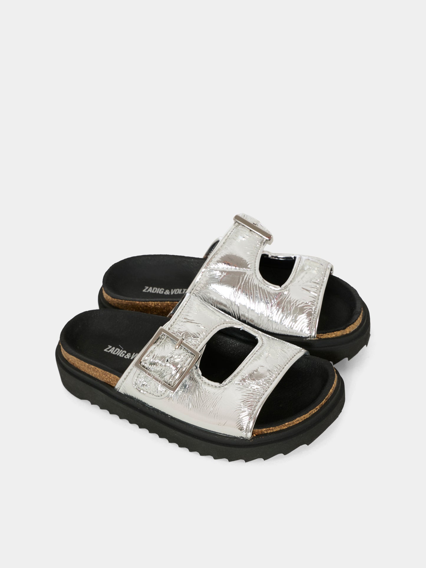 Ciabatte argento per bambina,Zadig & Voltaire Kids,X60281 016