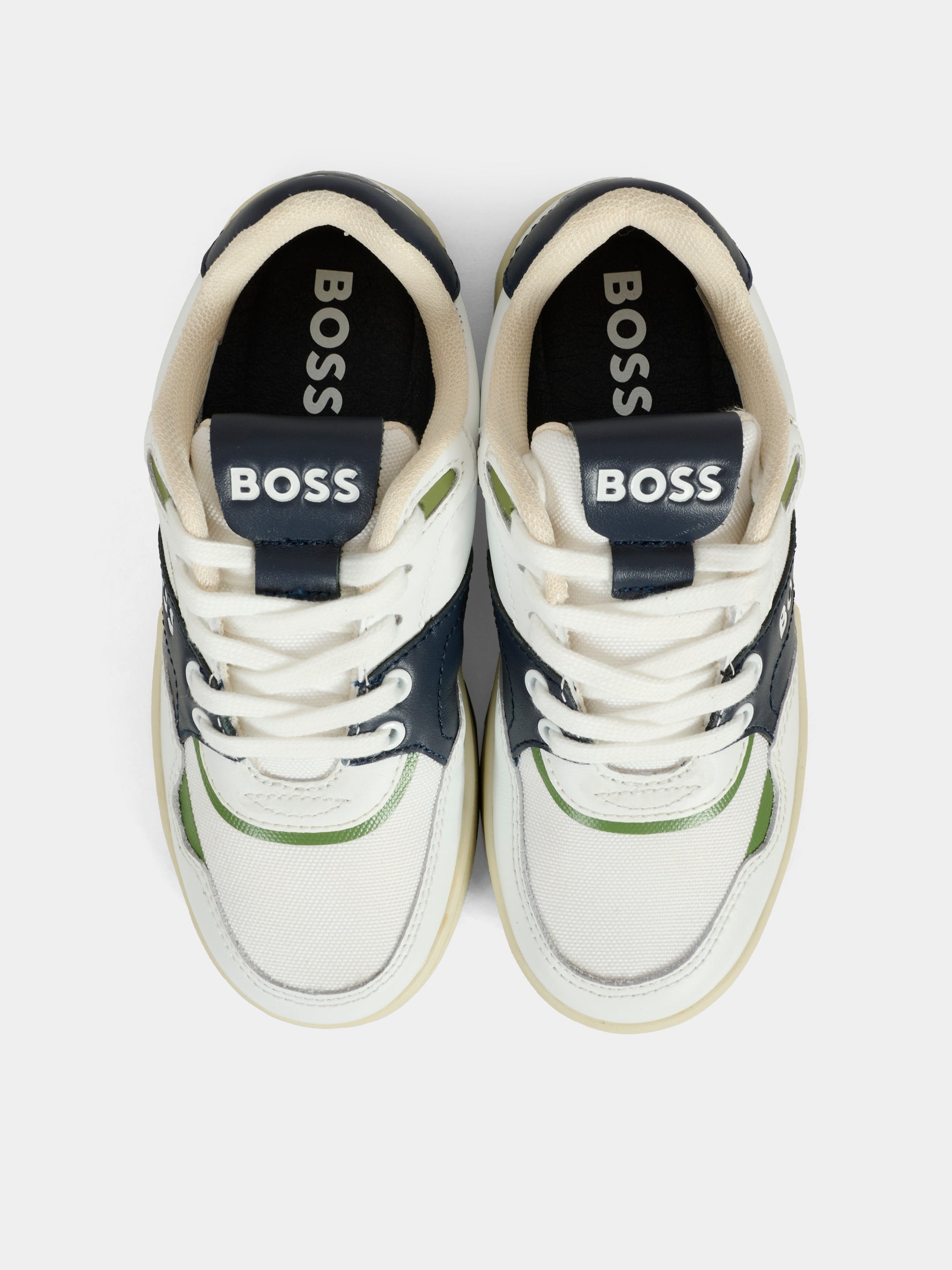 Sneakers bianche per bambino con logo,Boss,J51659 10P